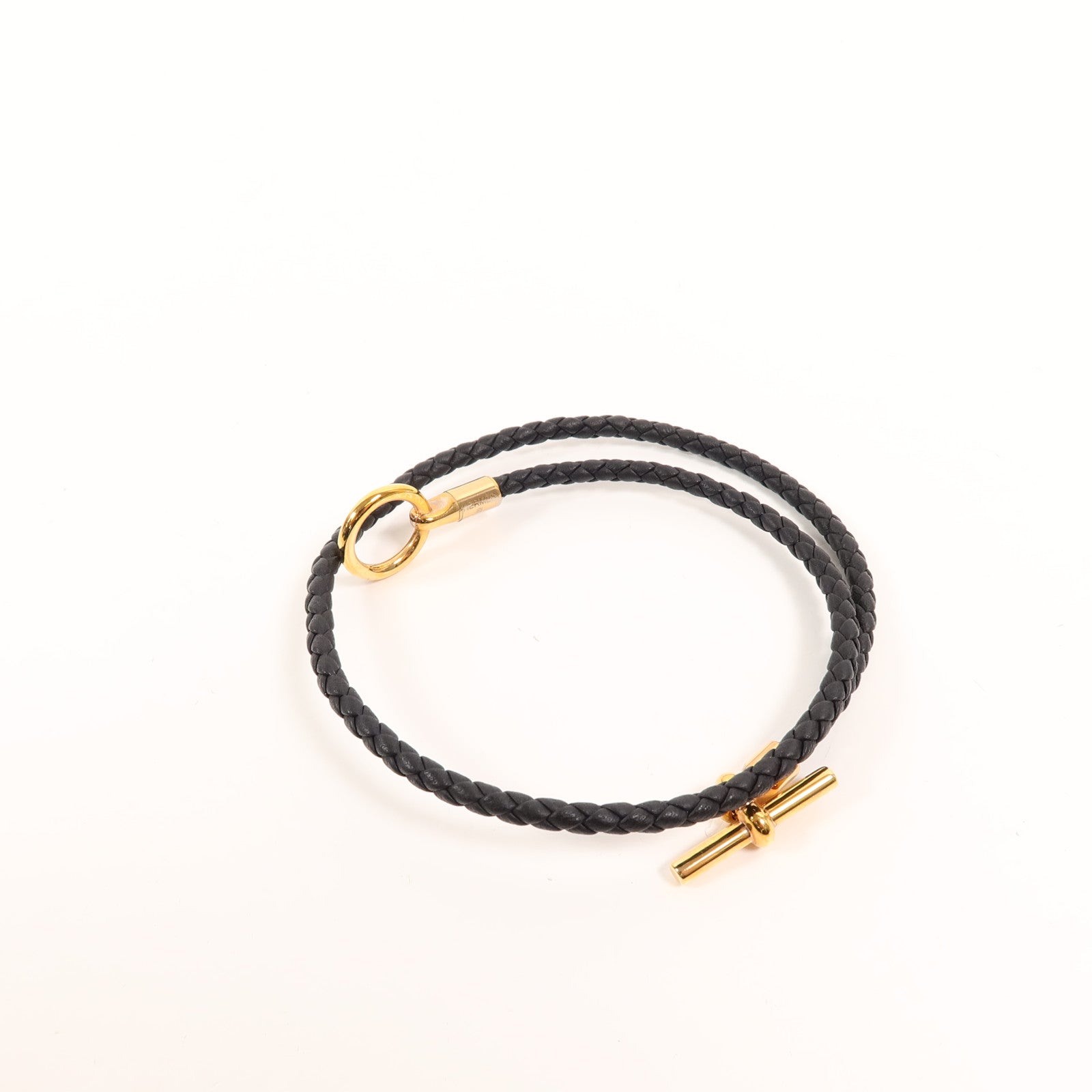 HERMES Swift皮革Glenan Double Tour Bracelet手帶Noir