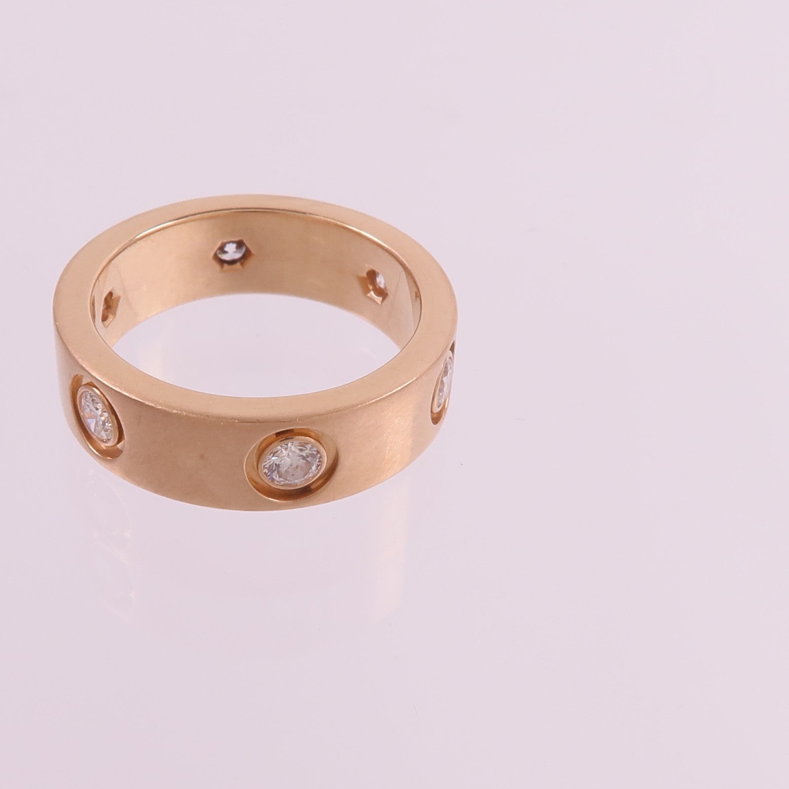 CARTIER 18K玫瑰金Love Ring 6 Diamonds鑽石戒指