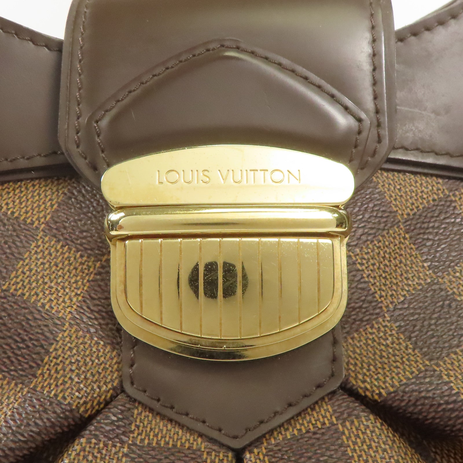 LOUIS VUITTON Damier Sistina MM金扣肩背袋