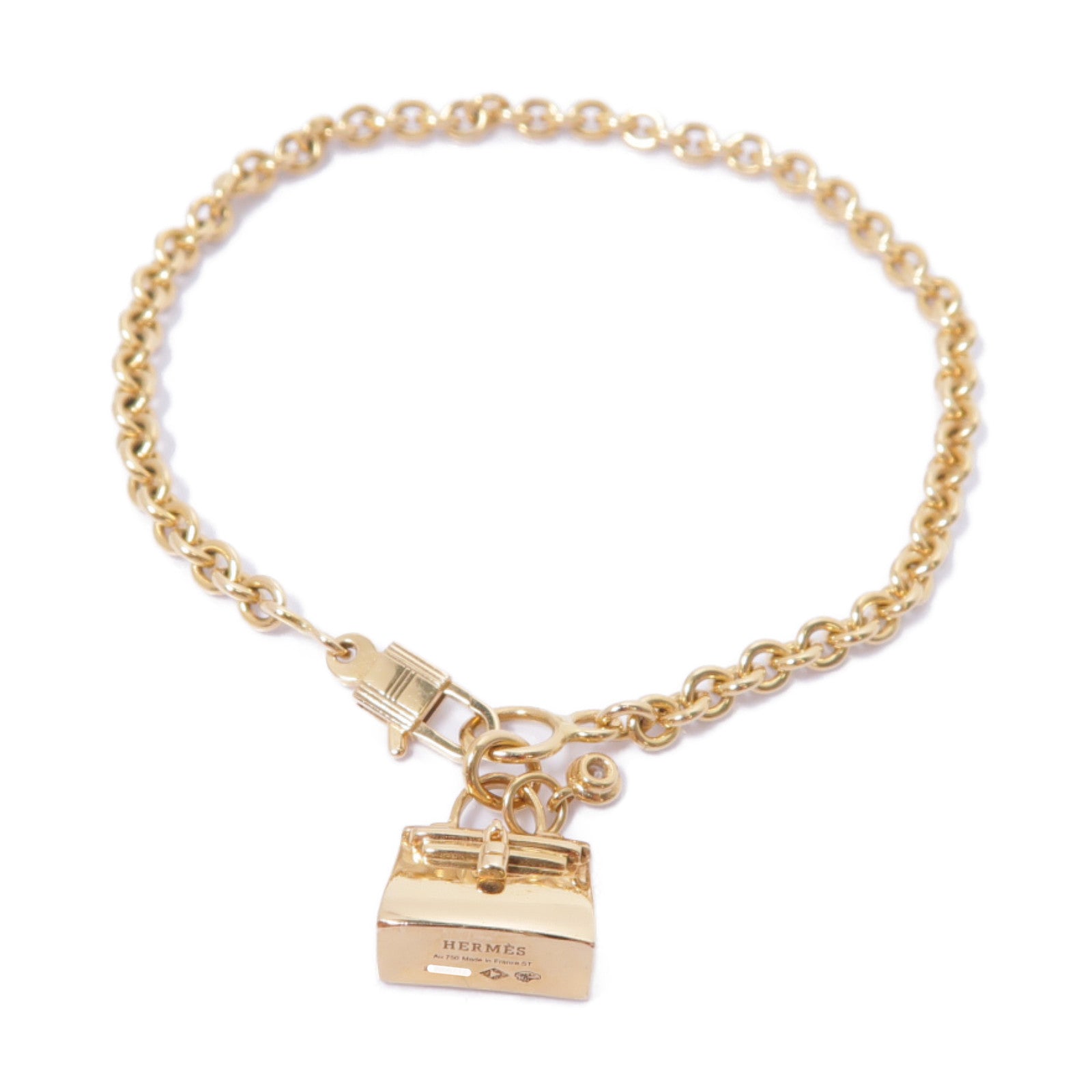 HERMES 18K玫瑰金Amulettes Kelly Pampille 0.04ct鑽石手鏈