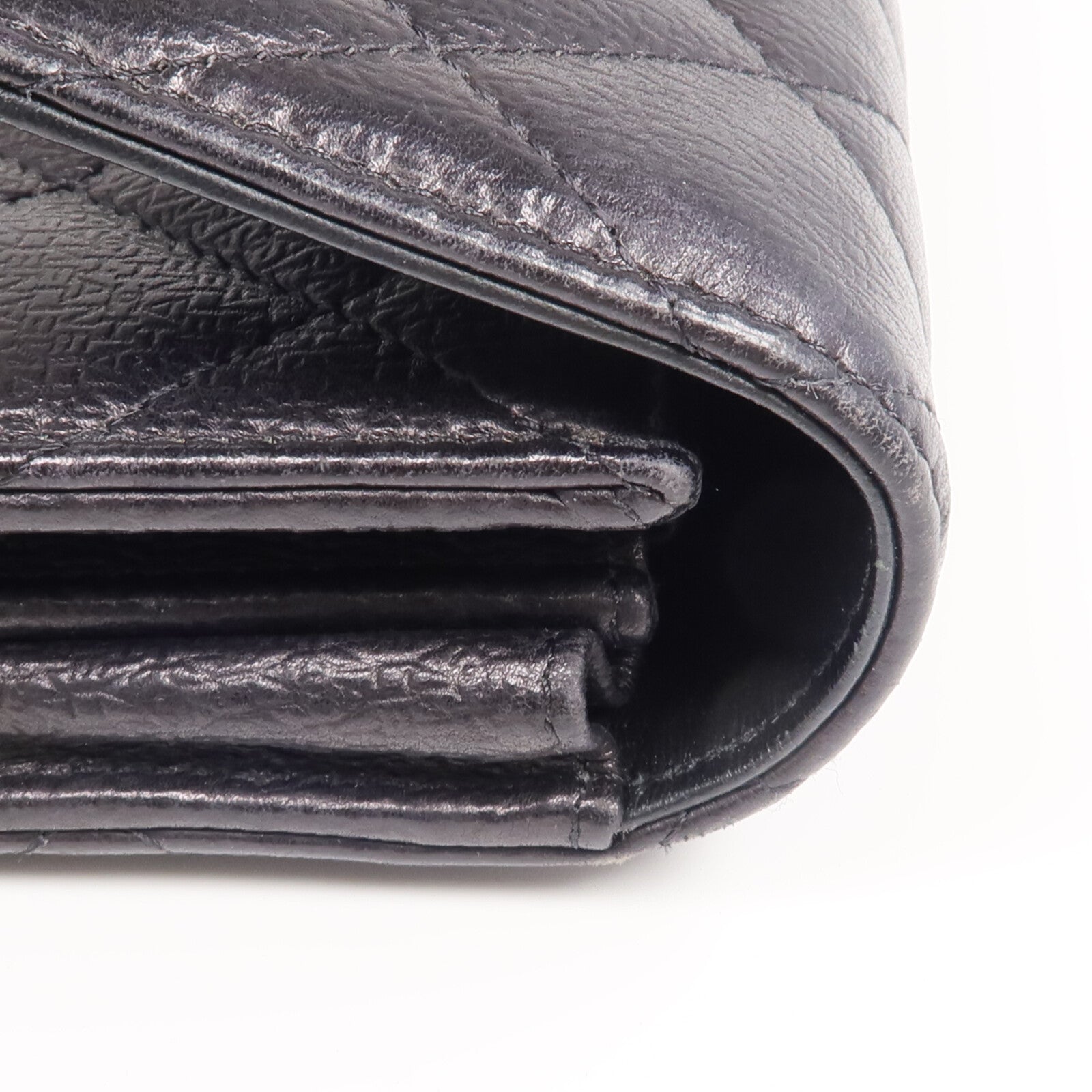 CHANEL 牛皮皮革Long Wallet金扣長錢包