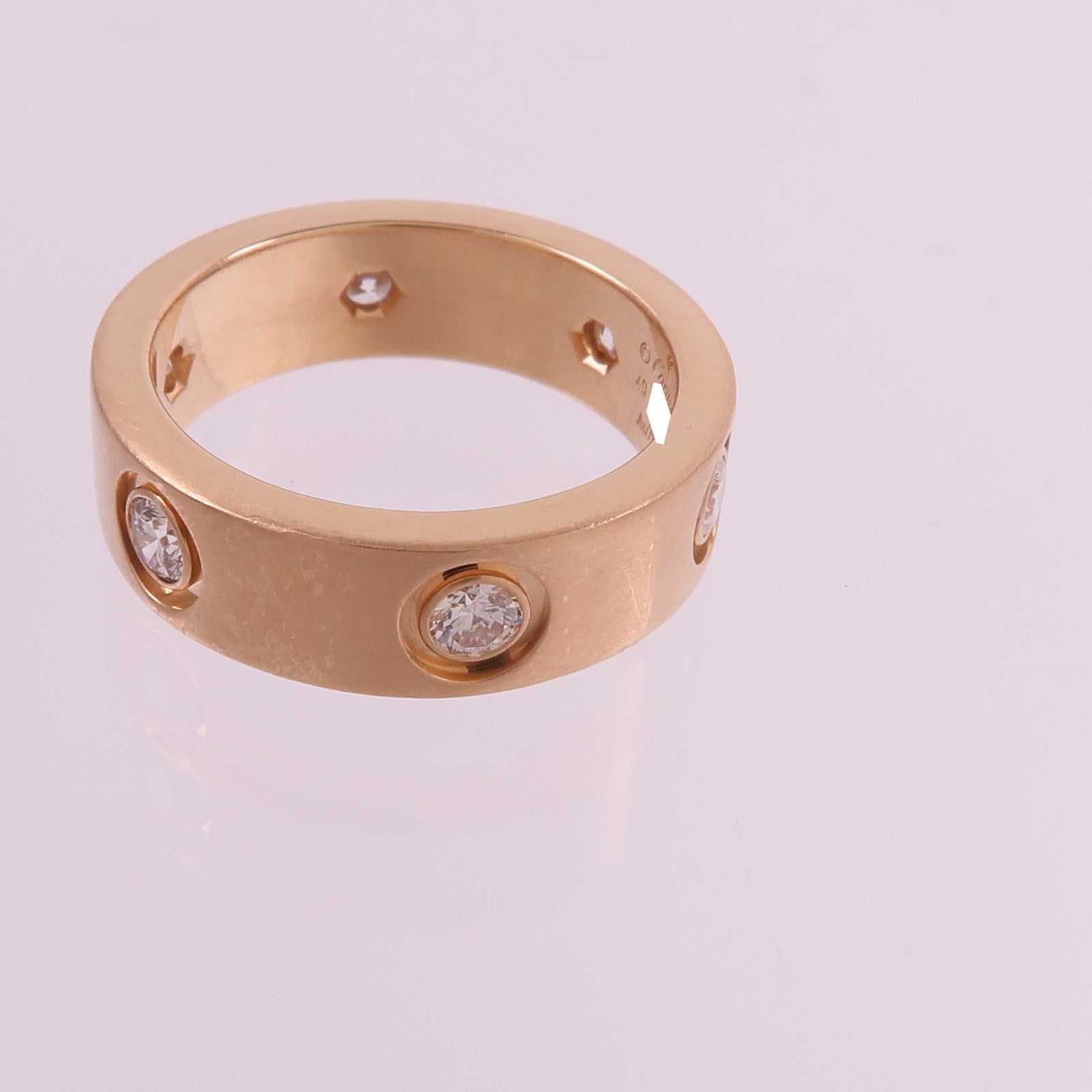 CARTIER 18K玫瑰金Love Ring 6 Diamonds鑽石戒指