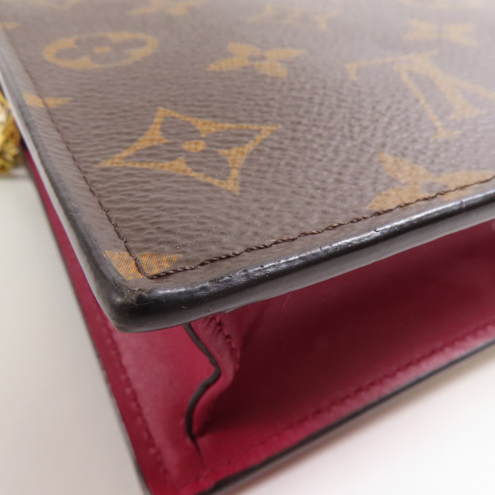 LOUIS VUITTON Monogram Flore Chain Wallet金扣鏈帶肩背袋