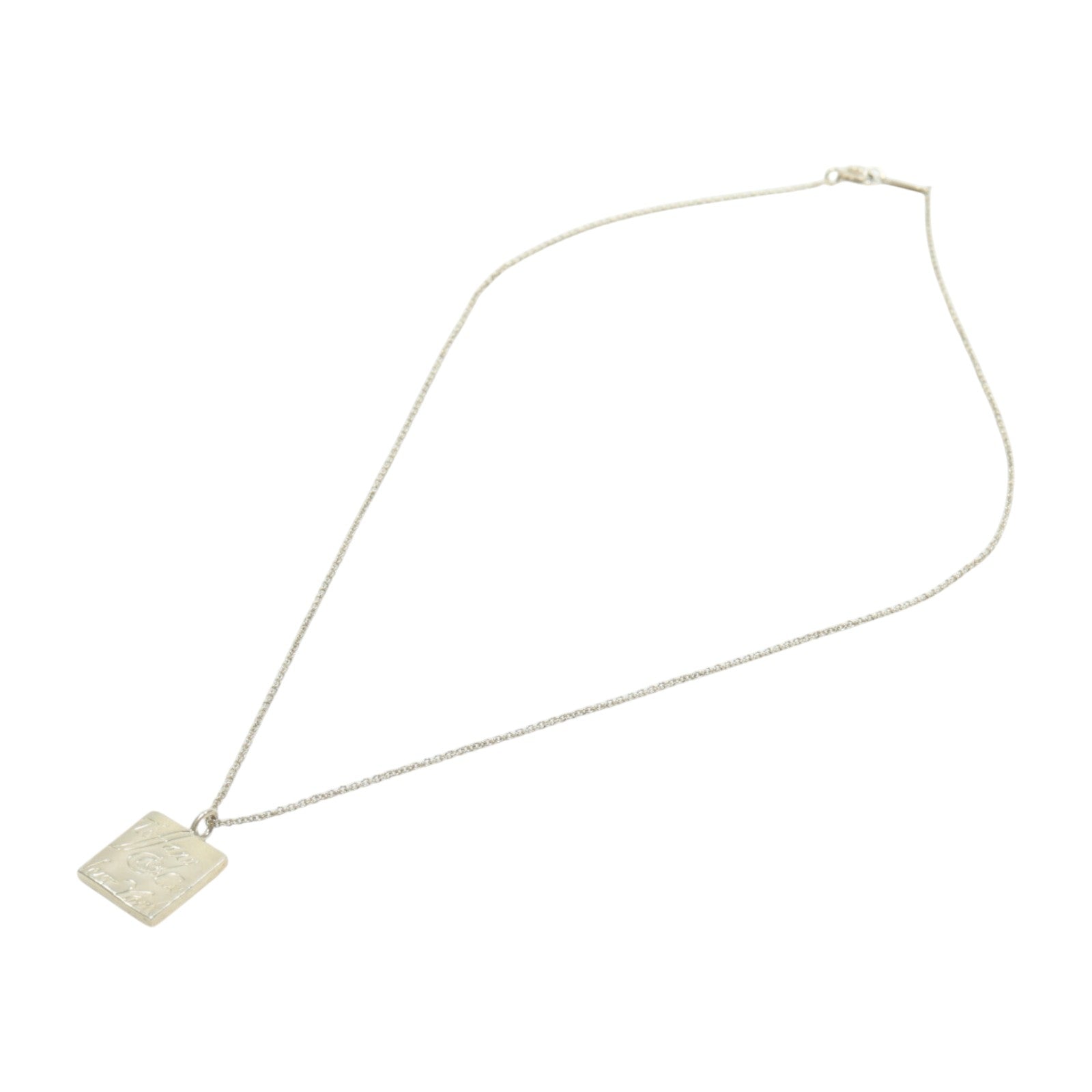 TIFFANY＆CO 925純銀Square Pendant Necklace項鍊