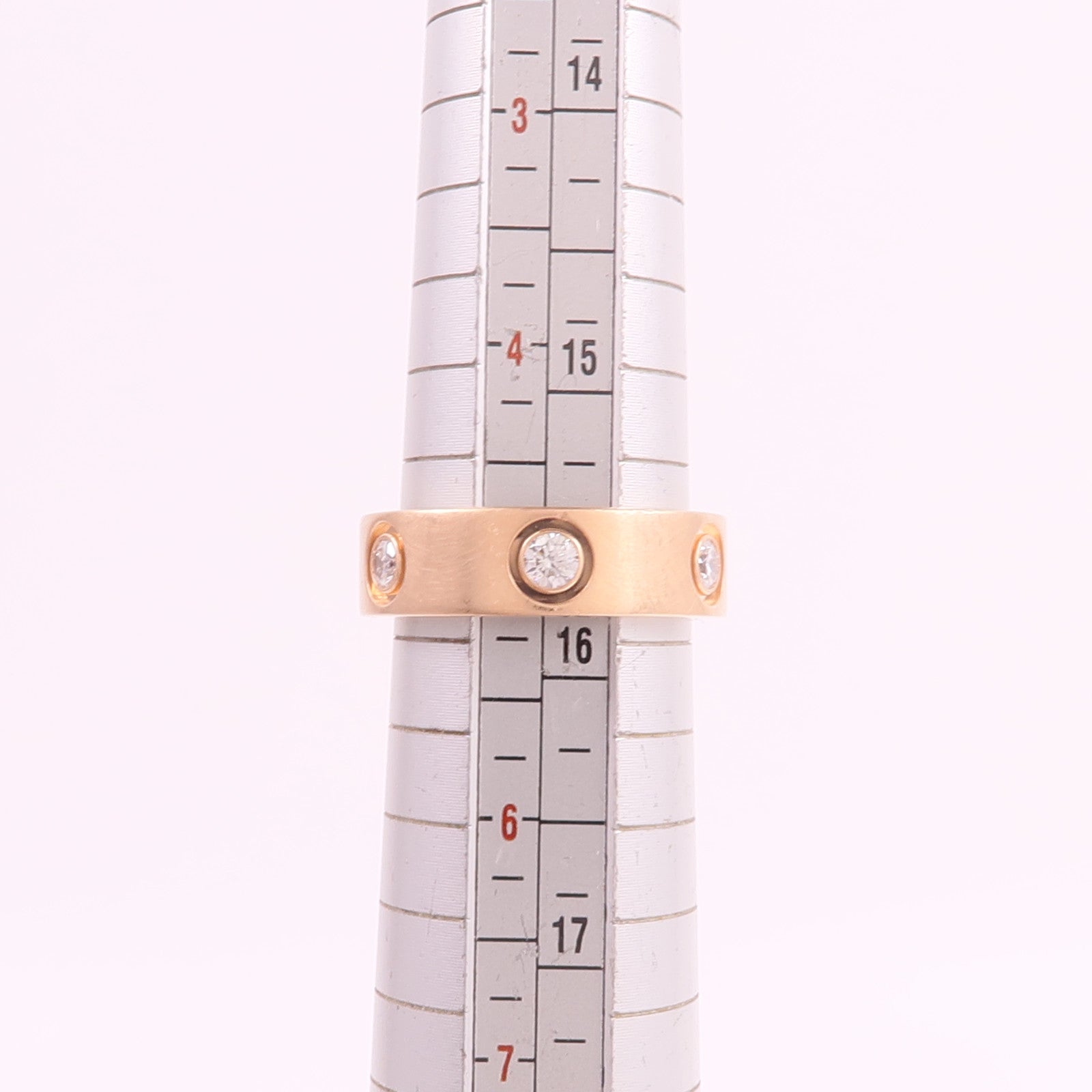 CARTIER 18K玫瑰金Love Ring 6 Diamonds鑽石戒指