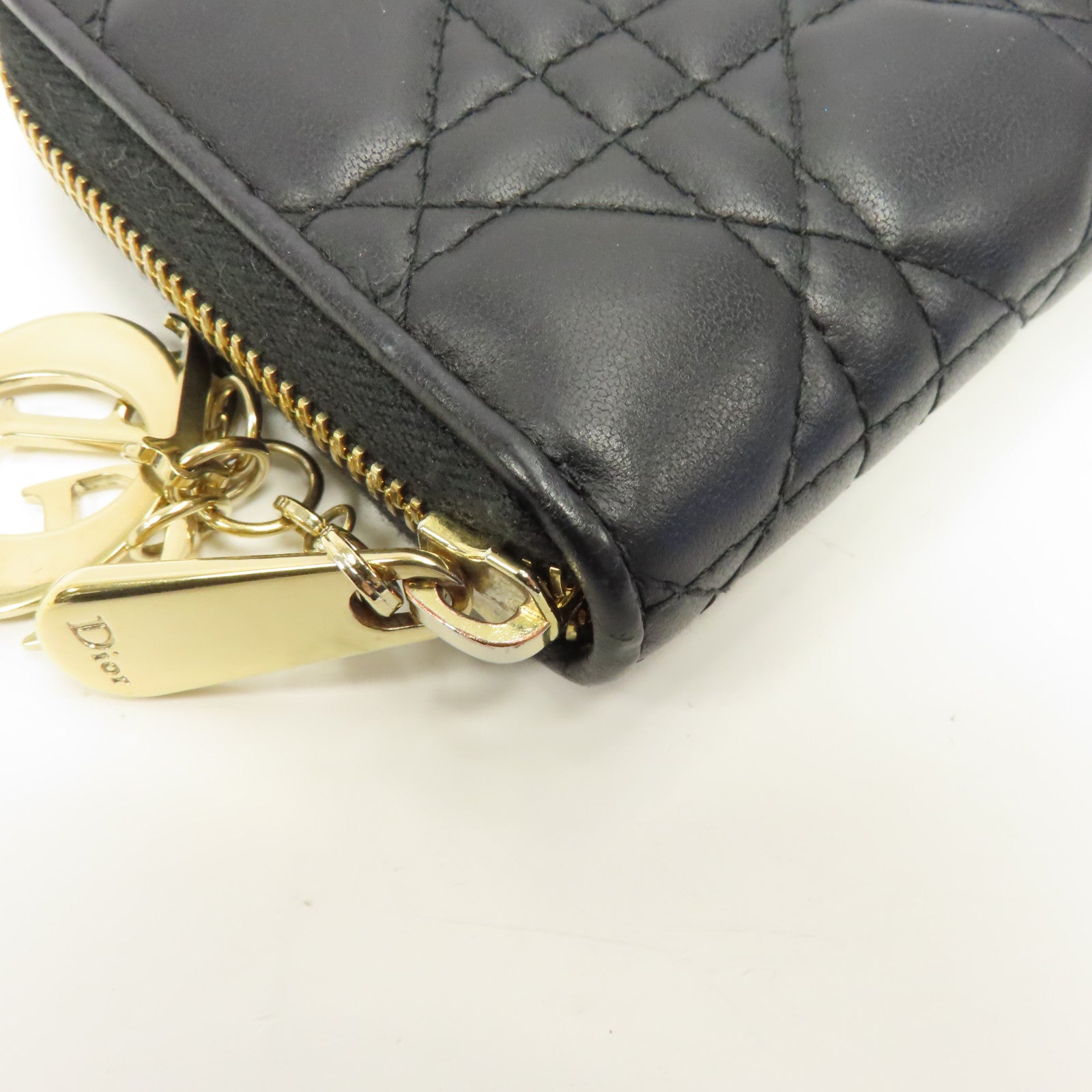 Dior 牛皮皮革Long Wallet金扣長錢包黑色