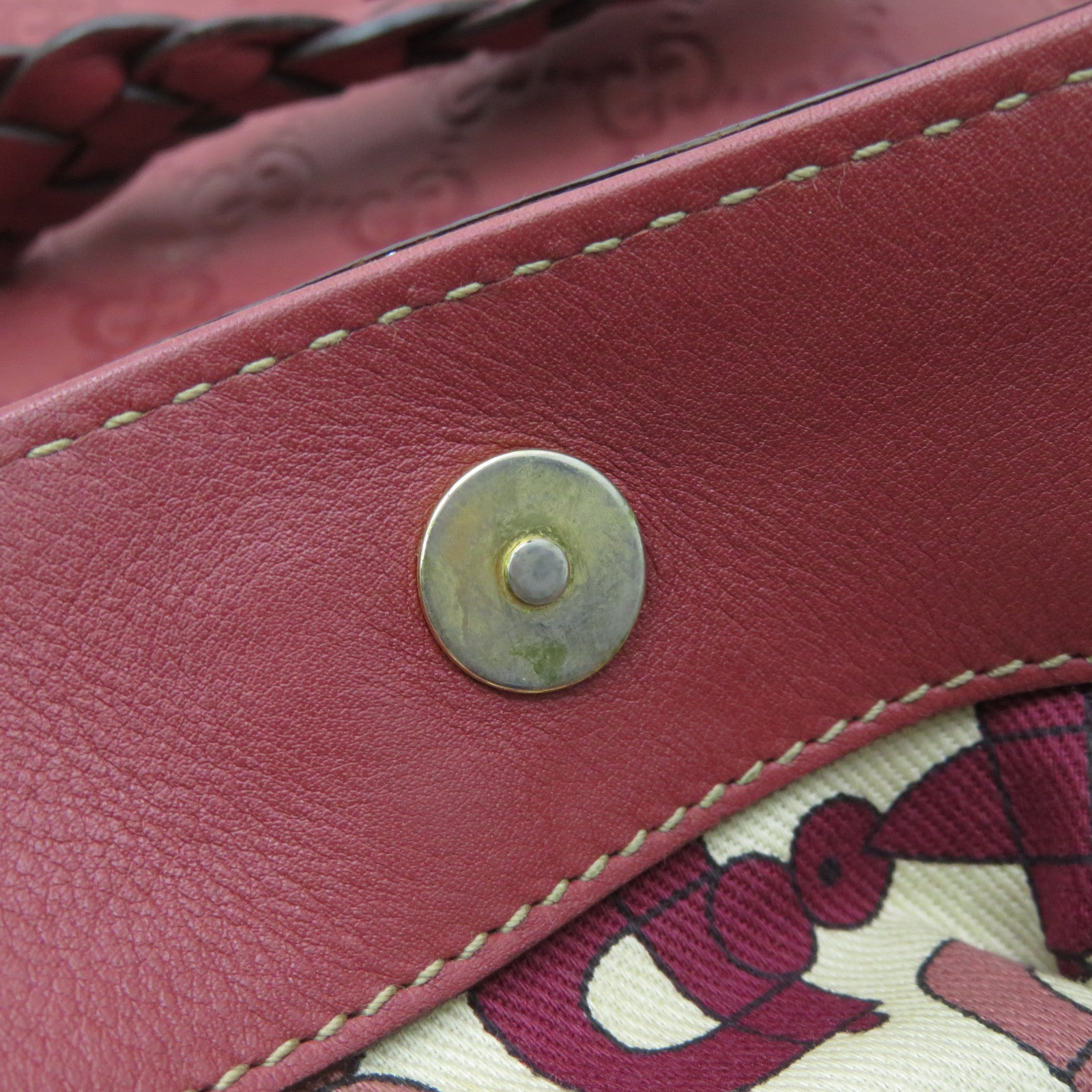 GUCCI 牛皮皮革Shoulder Bag金扣肩背袋紅色