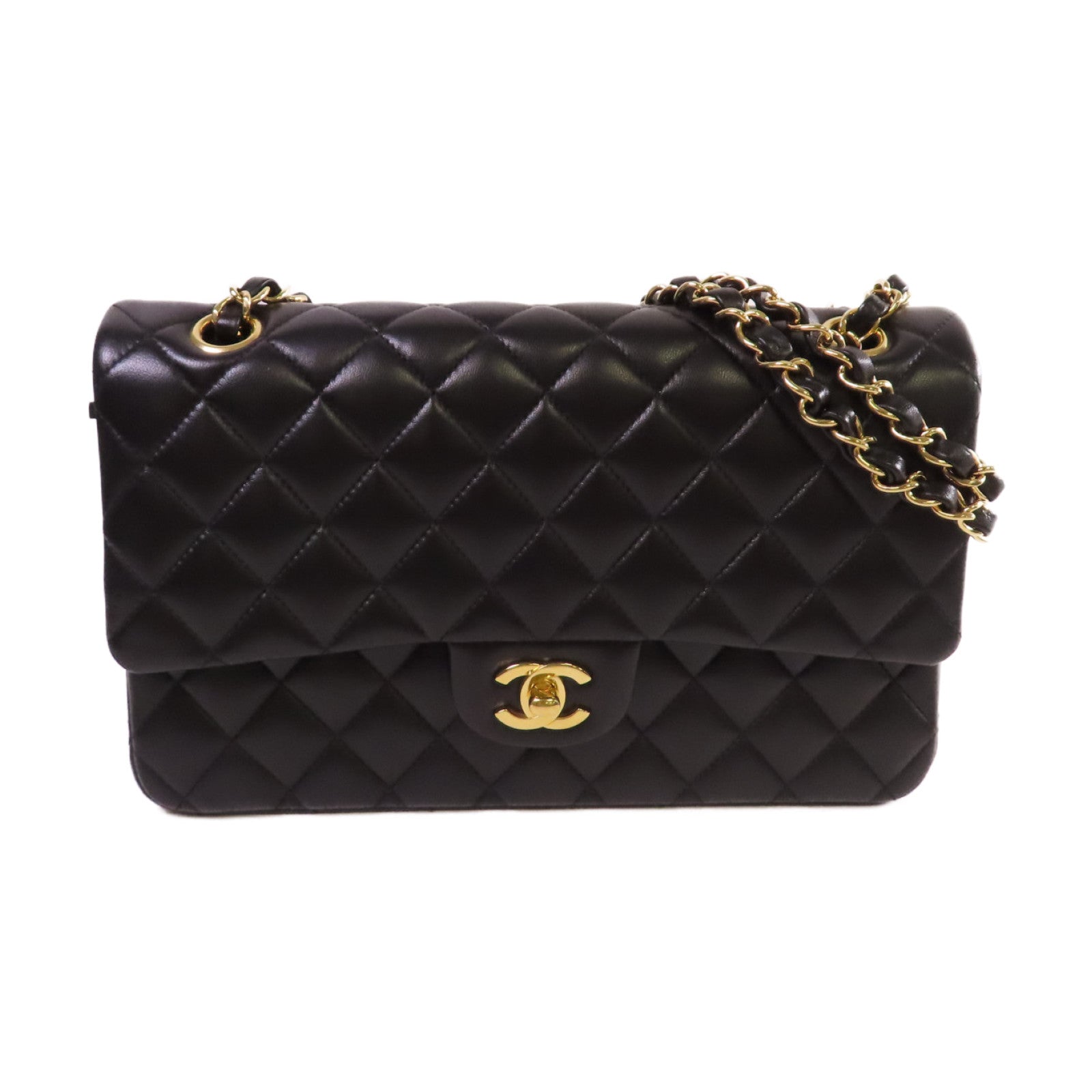 CHANEL **【激減優惠】菱格羊皮皮革Classic Chain Shoulder Bag金扣鏈帶肩背袋黑色