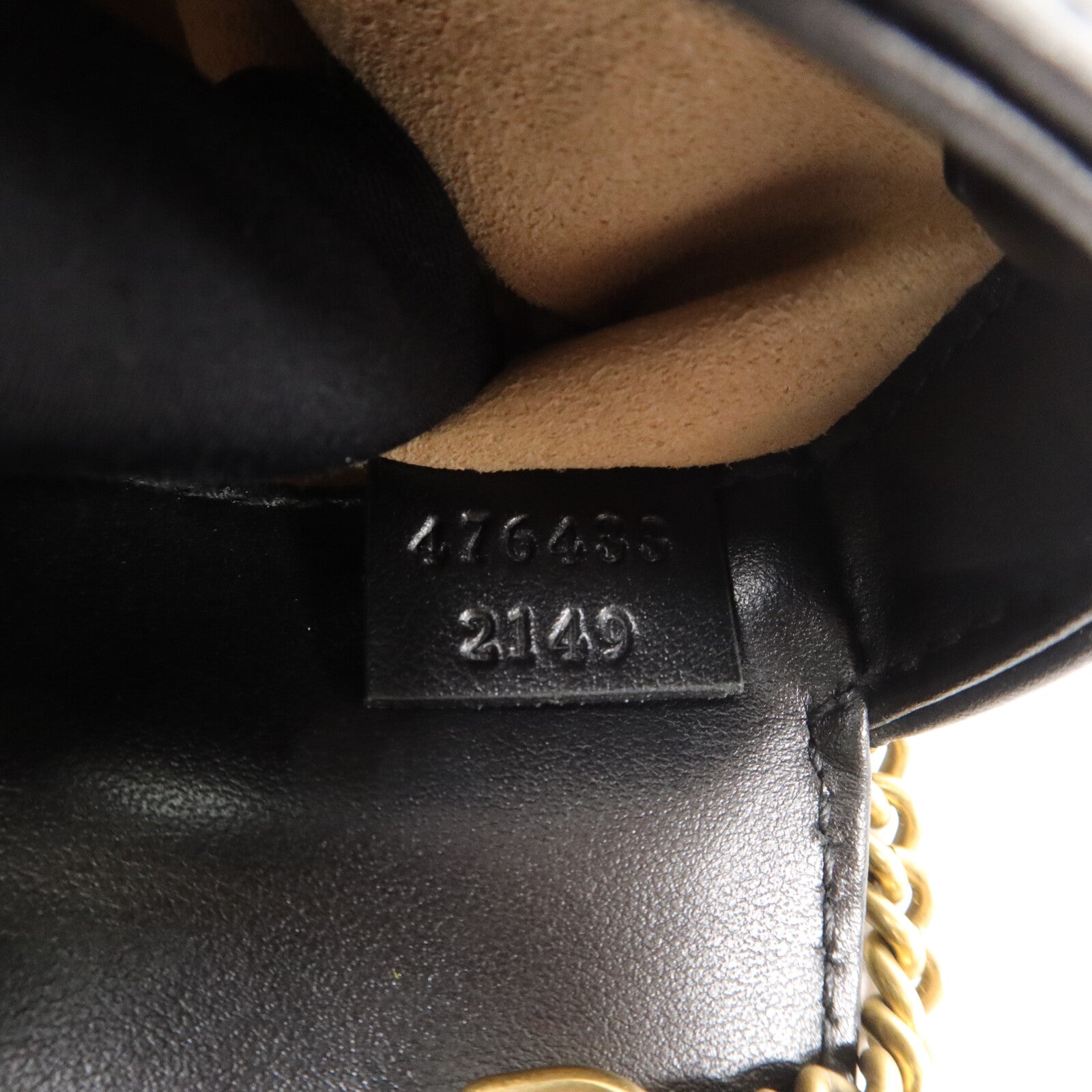 GUCCI 牛皮皮革GG Marmont Super Mini鏈帶肩背袋