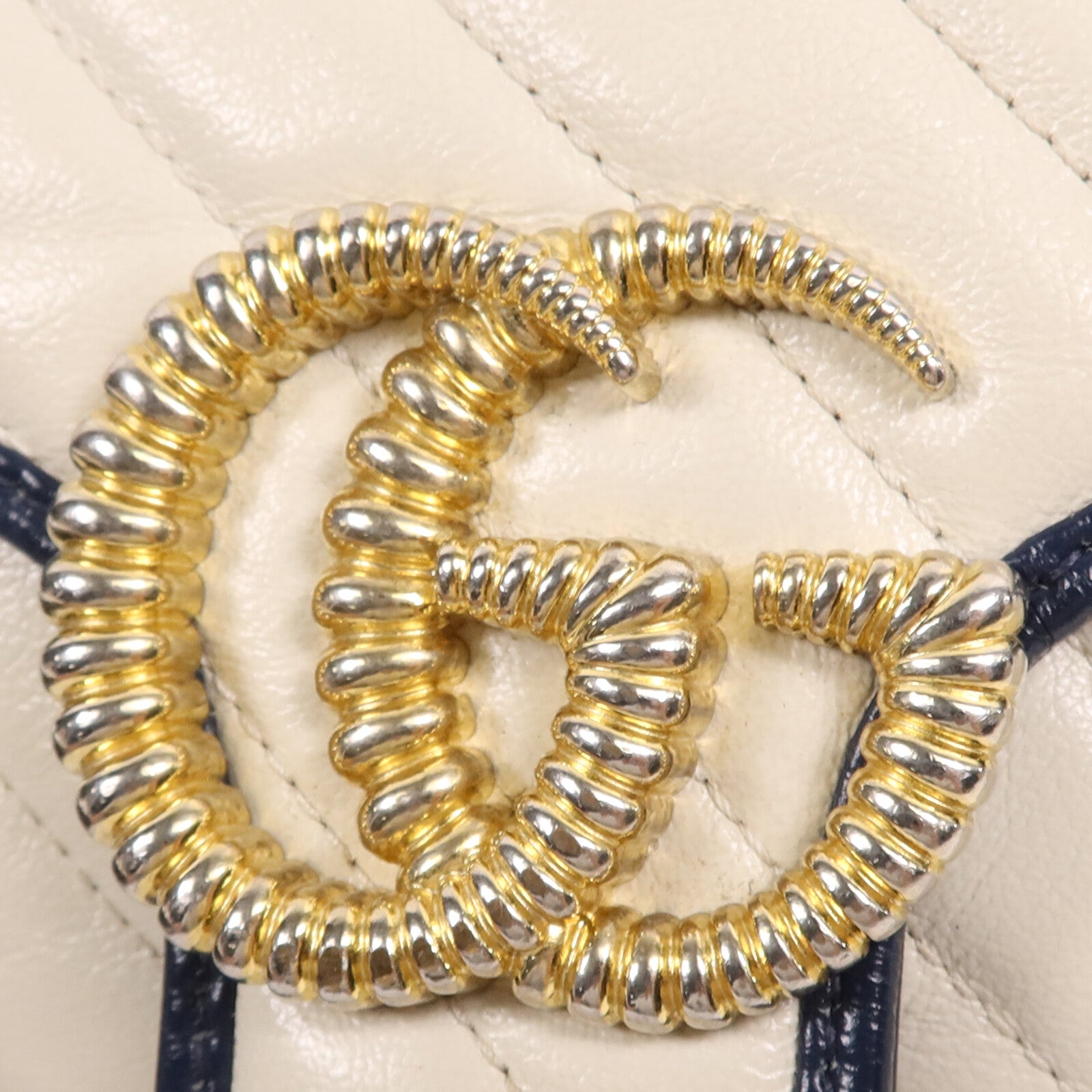 GUCCI 牛皮皮革GG Marmont金扣鏈帶肩背袋