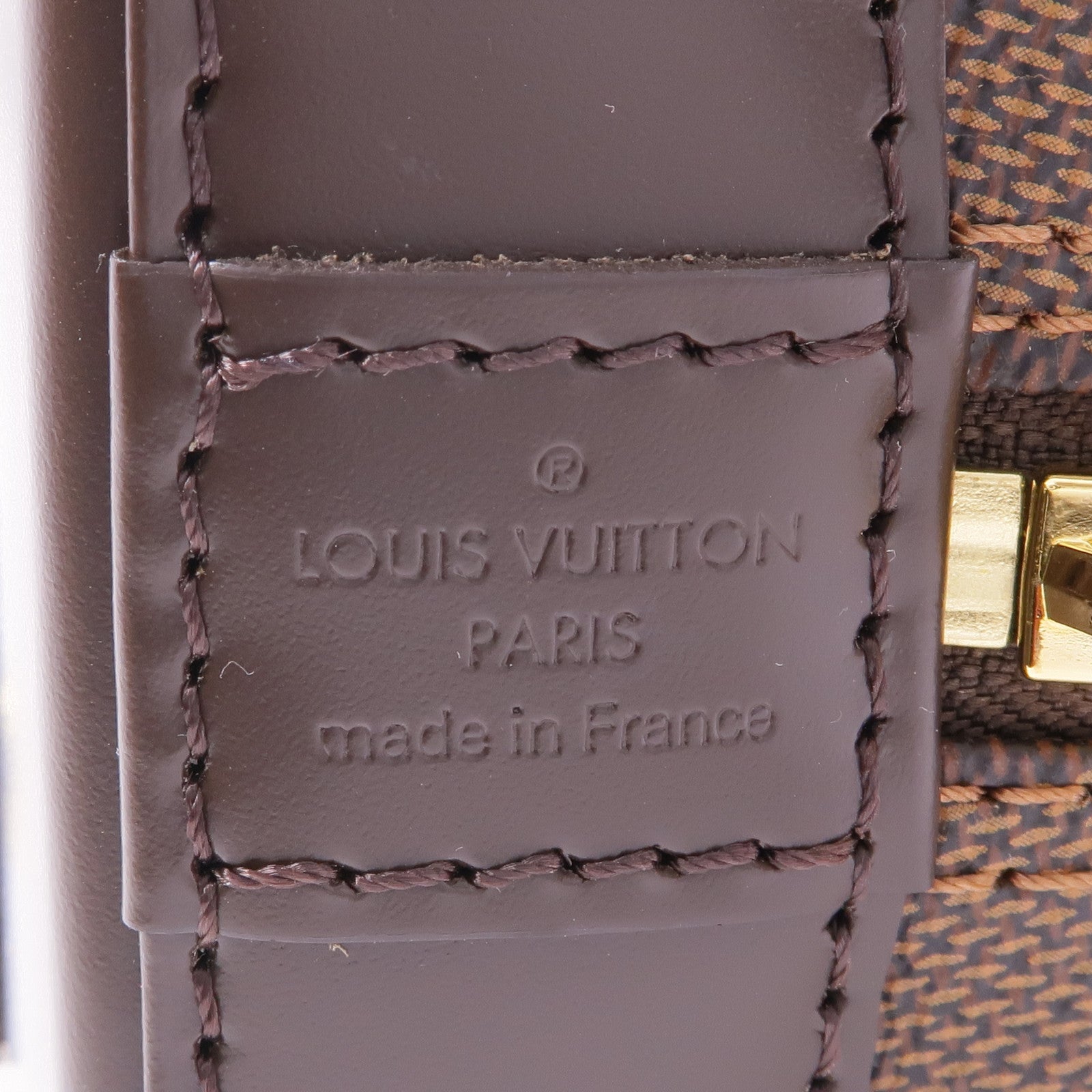 LOUIS VUITTON Damier Alma BB金扣手挽肩背兩用袋棕色