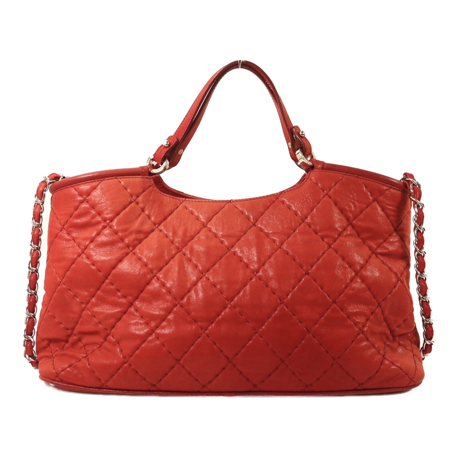 CHANEL 牛皮皮革Shoulder Bag銀扣鏈帶手挽肩背兩用袋