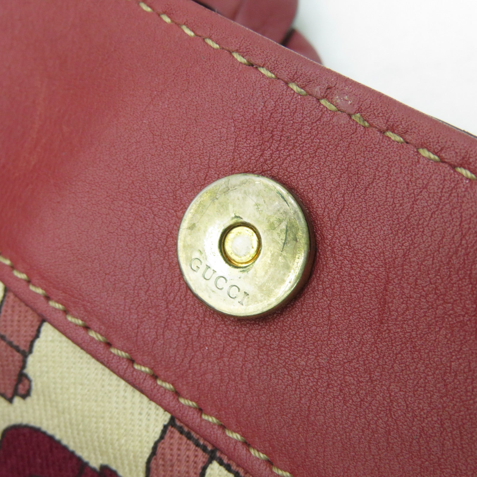 GUCCI 牛皮皮革Shoulder Bag金扣肩背袋紅色