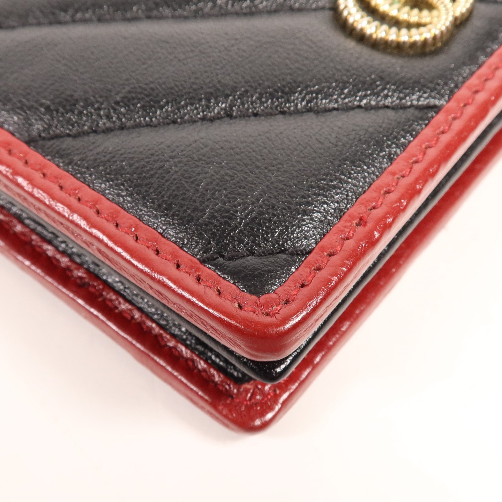 GUCCI 牛皮皮革GG Marmont Wallet金扣錢包