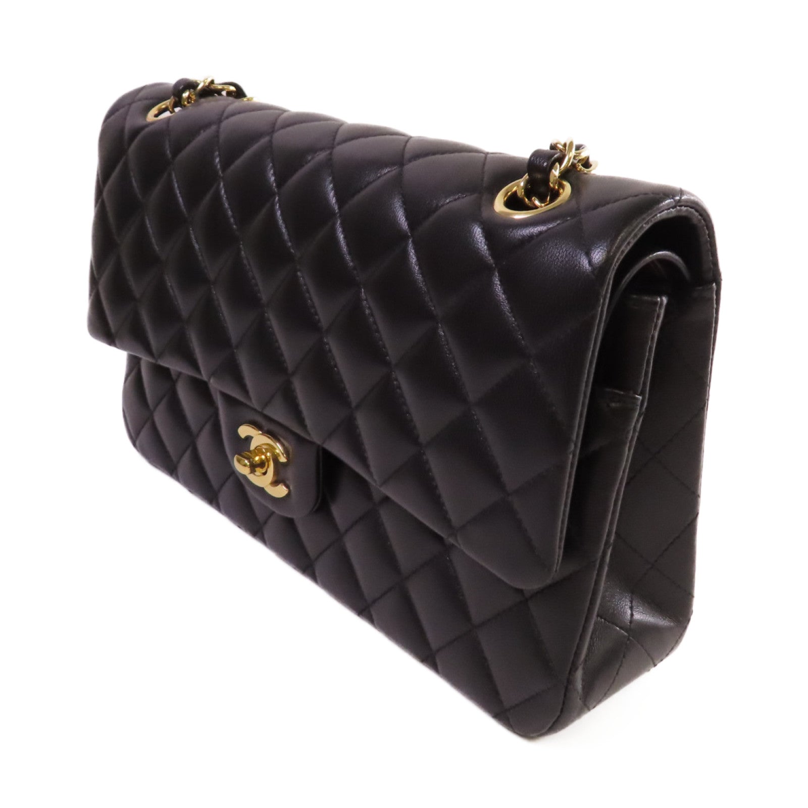 CHANEL **【激減優惠】菱格羊皮皮革Classic Chain Shoulder Bag金扣鏈帶肩背袋黑色