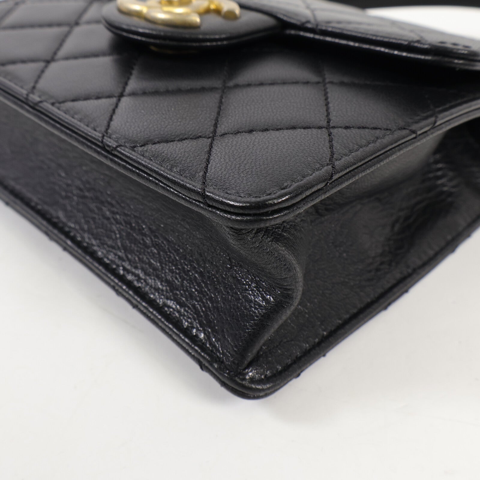 CHANEL 羊皮皮革Shoulder Bag金扣肩背袋