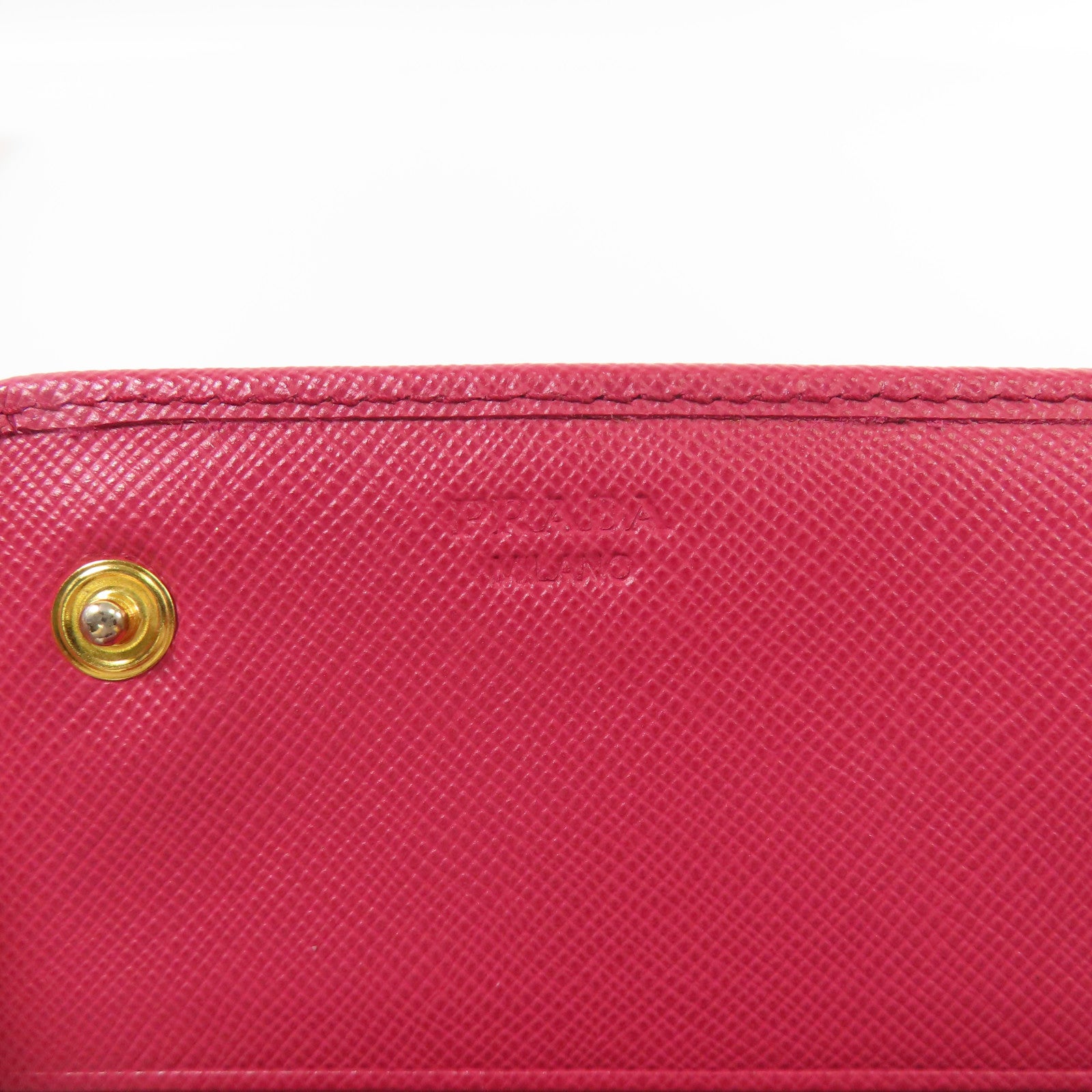 PRADA GHW Long Wallet Bi-fold Wallet Calfskin Leather Pink