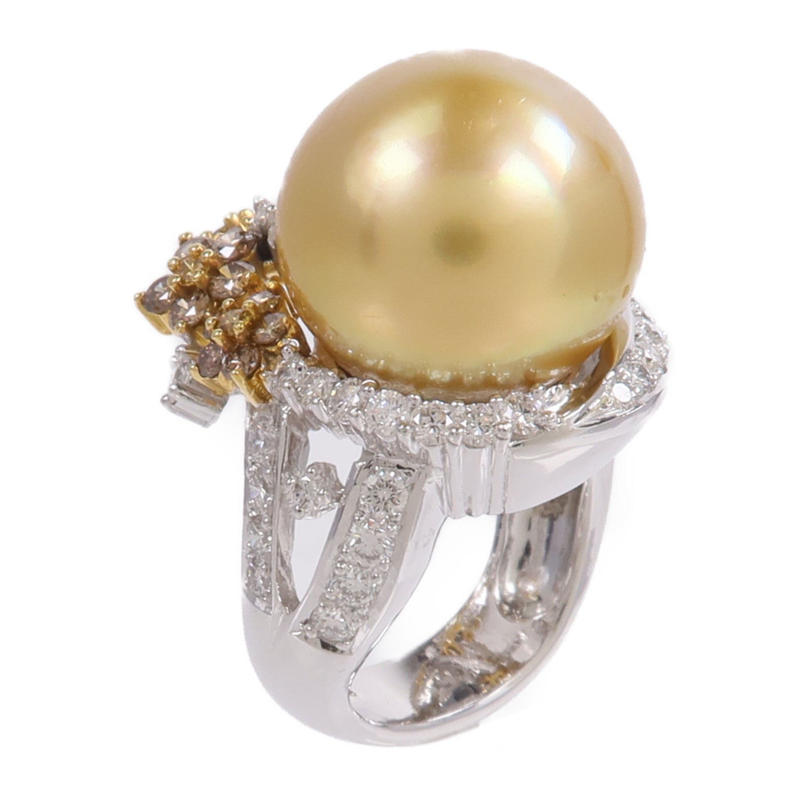 JEWELRY 18K白金/黃金Diamond Pearl Ring珍珠/鑽石戒指