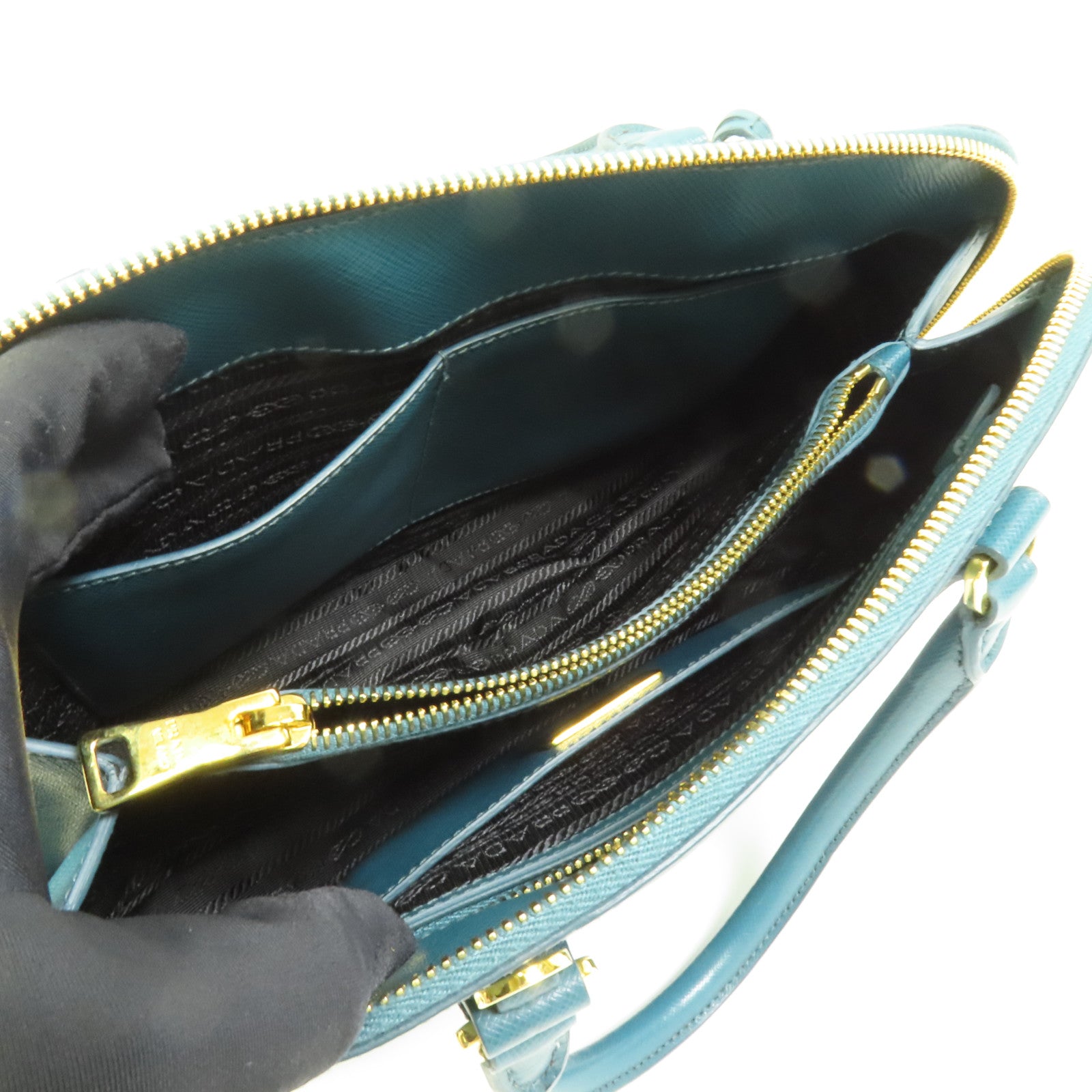 PRADA Saffiano皮革Promenade Medium金扣手挽肩背兩用袋