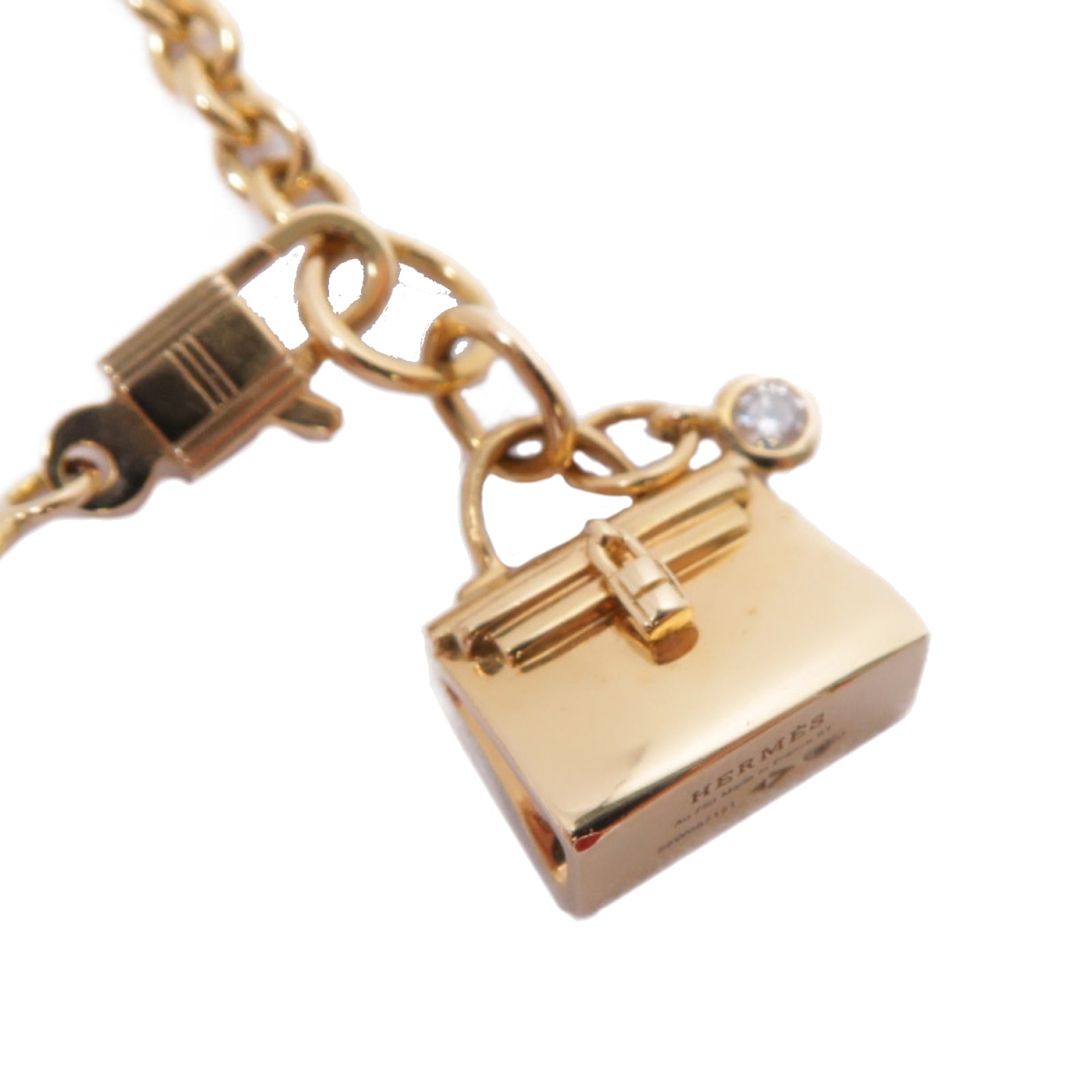 HERMES 18K玫瑰金Amulettes Kelly Pampille 0.04ct鑽石手鏈