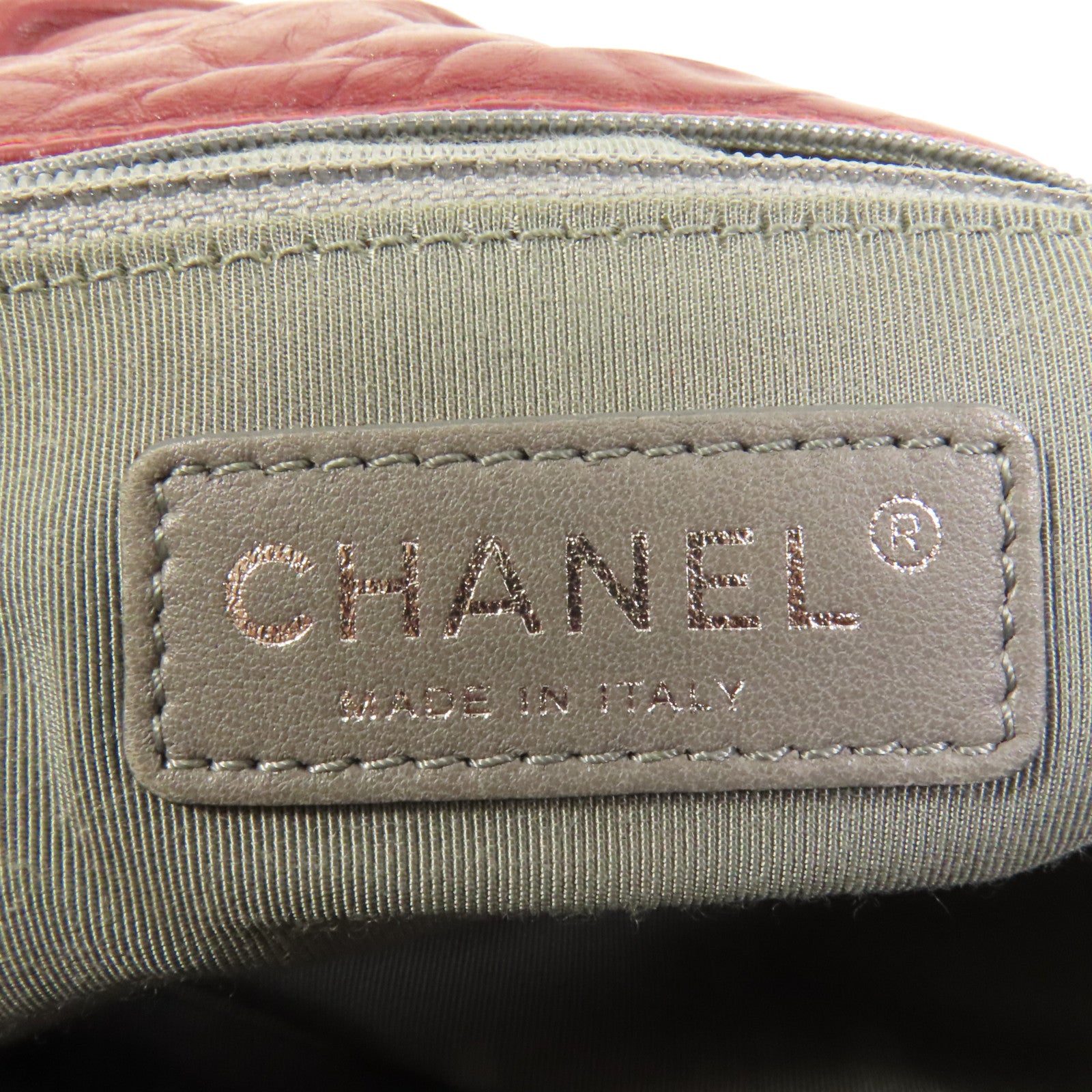CHANEL 牛皮皮革Chain Shoulder銀扣鏈帶肩背袋