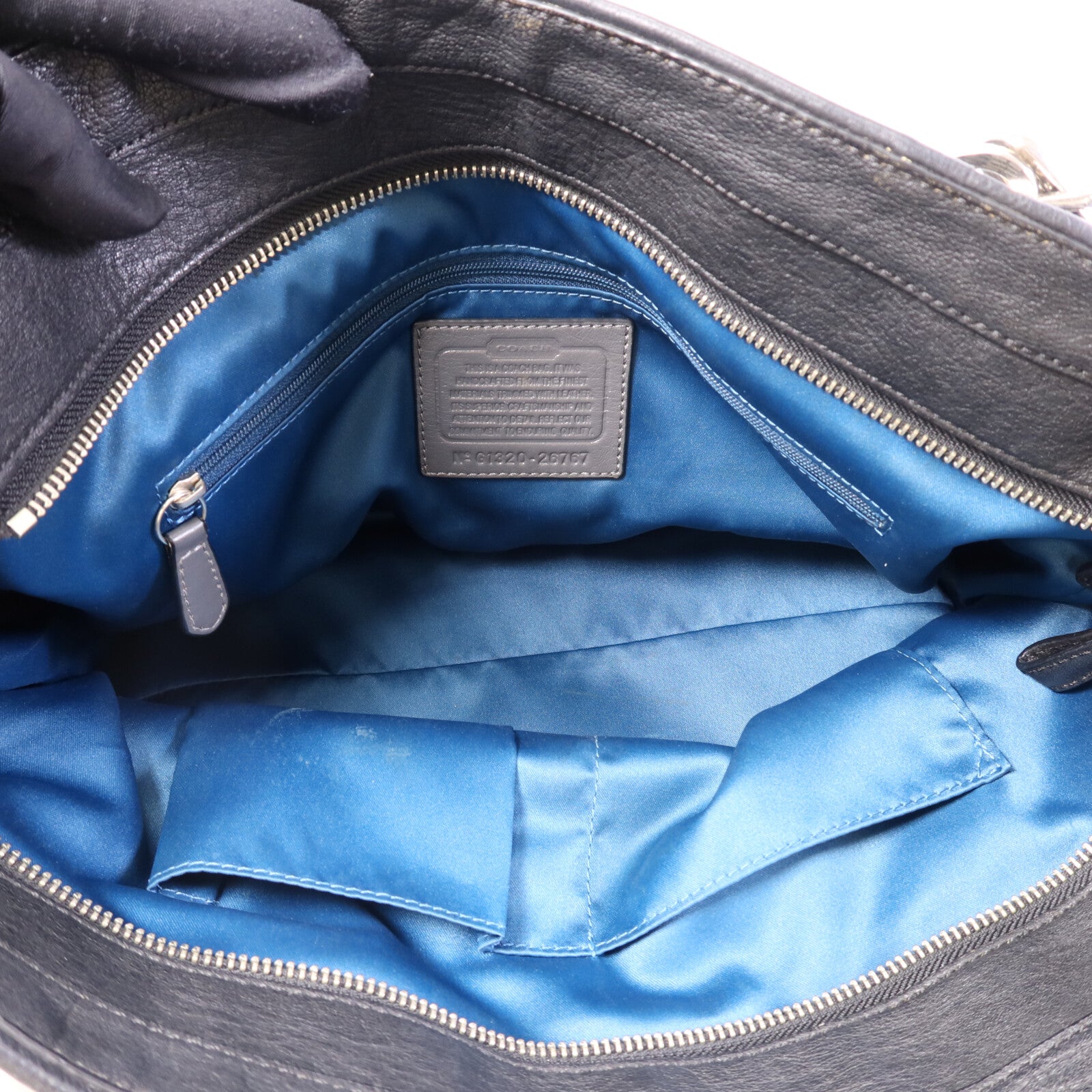 COACH 帆布Tote Bag銀扣肩背袋