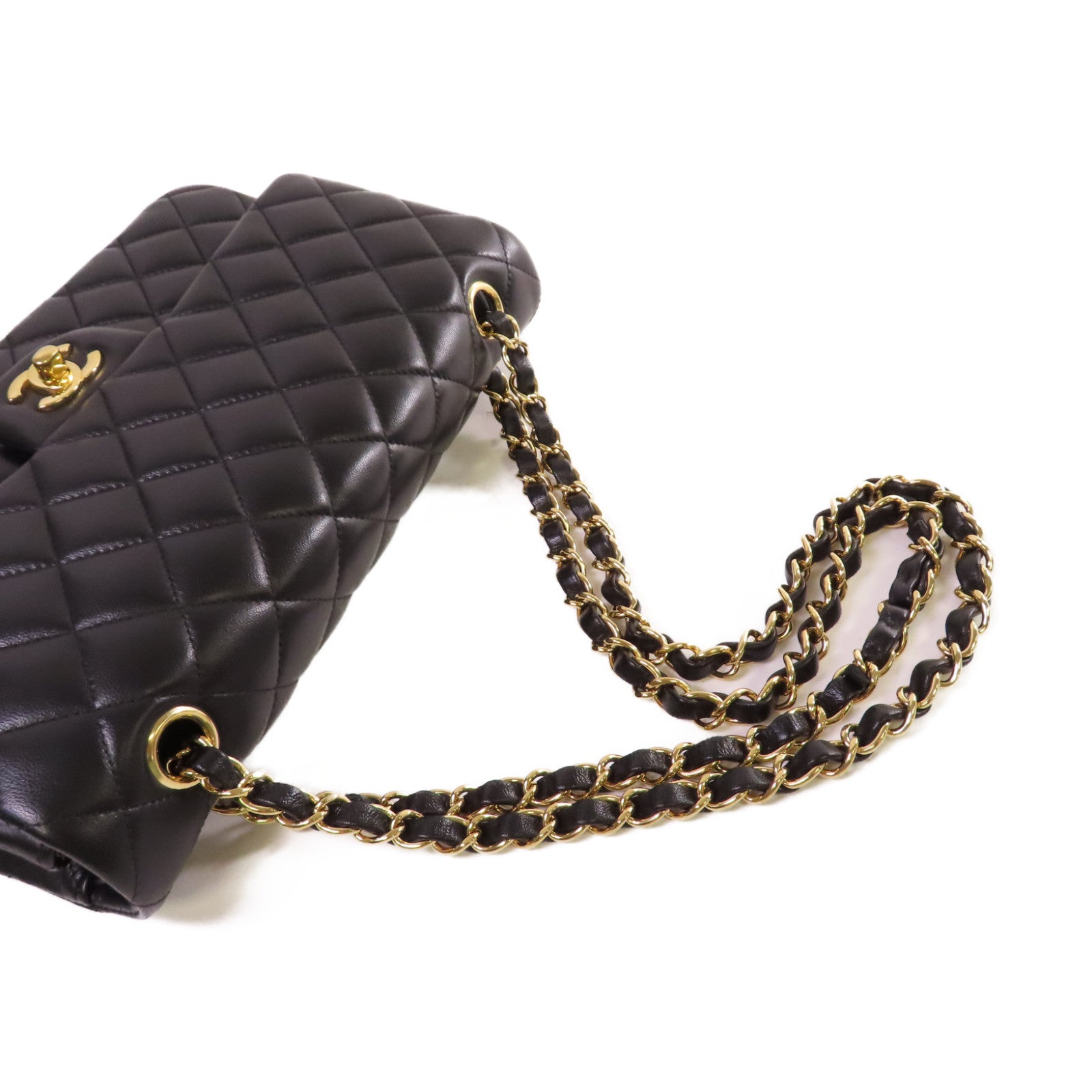 CHANEL **【激減優惠】菱格羊皮皮革Classic Chain Shoulder Bag金扣鏈帶肩背袋黑色