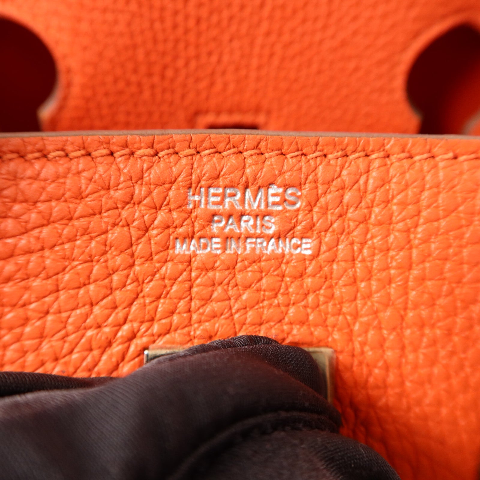HERMES Clemence皮革Birkin 35銀扣手挽袋