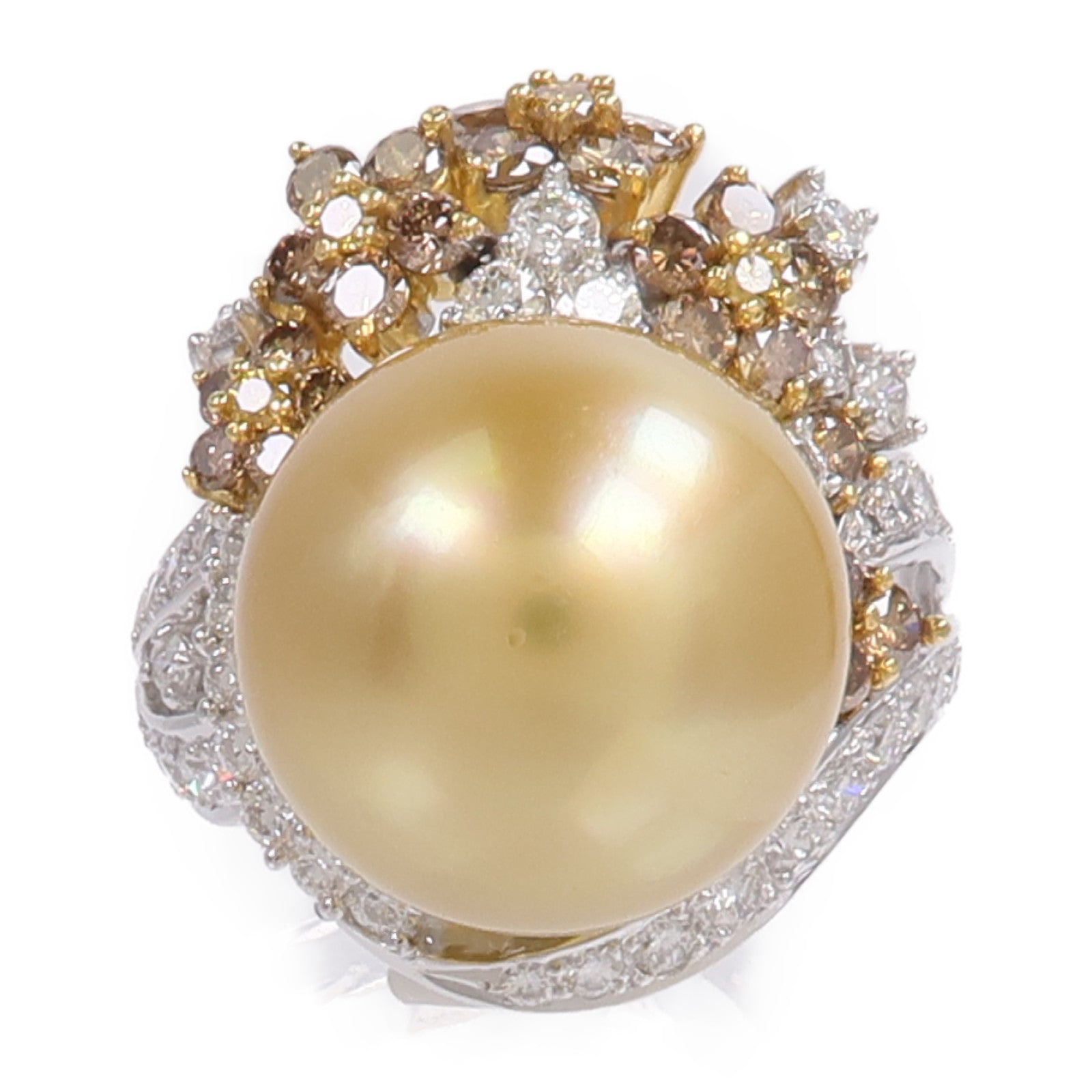 JEWELRY 18K白金/黃金Diamond Pearl Ring珍珠/鑽石戒指