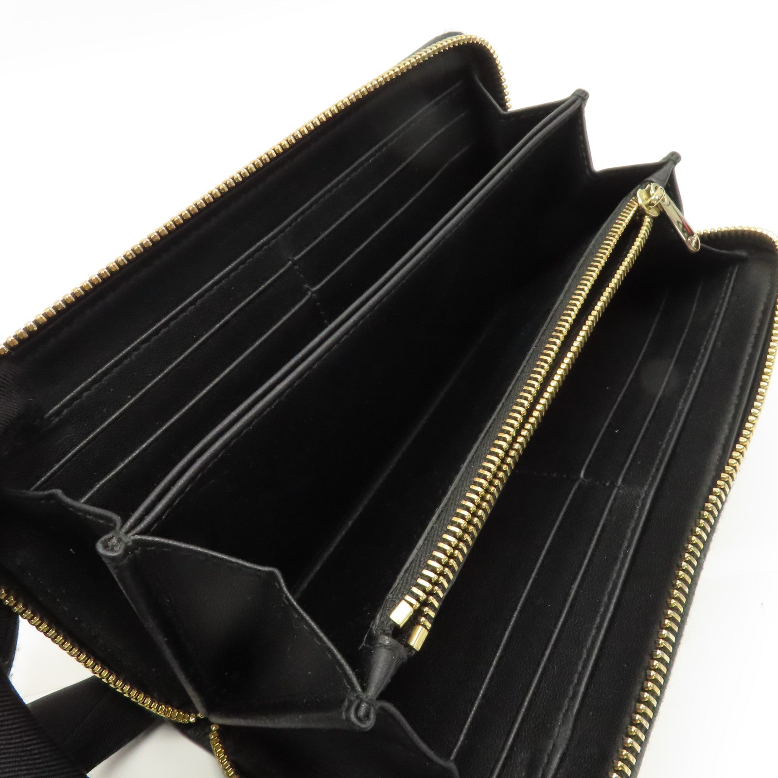 Dior 牛皮皮革Long Wallet金扣長錢包黑色