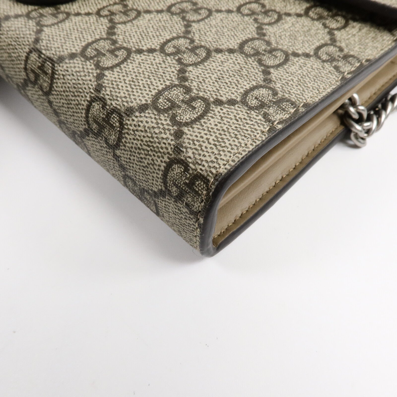 GUCCI 塗層帆布Dionysus Wallet On Chain鏈帶肩背袋