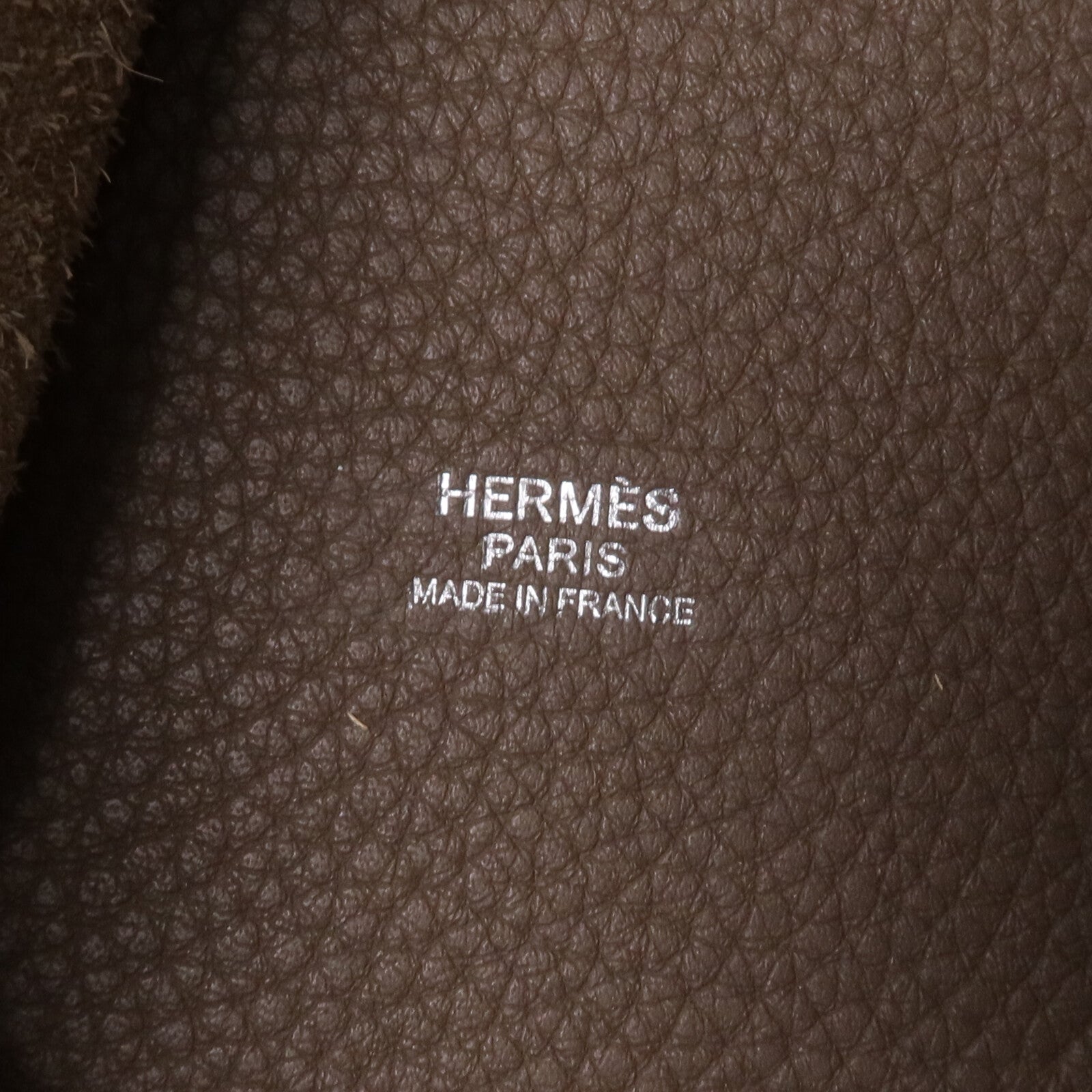 HERMES Clemence皮革Picotin MM銀扣手挽袋Etoupe