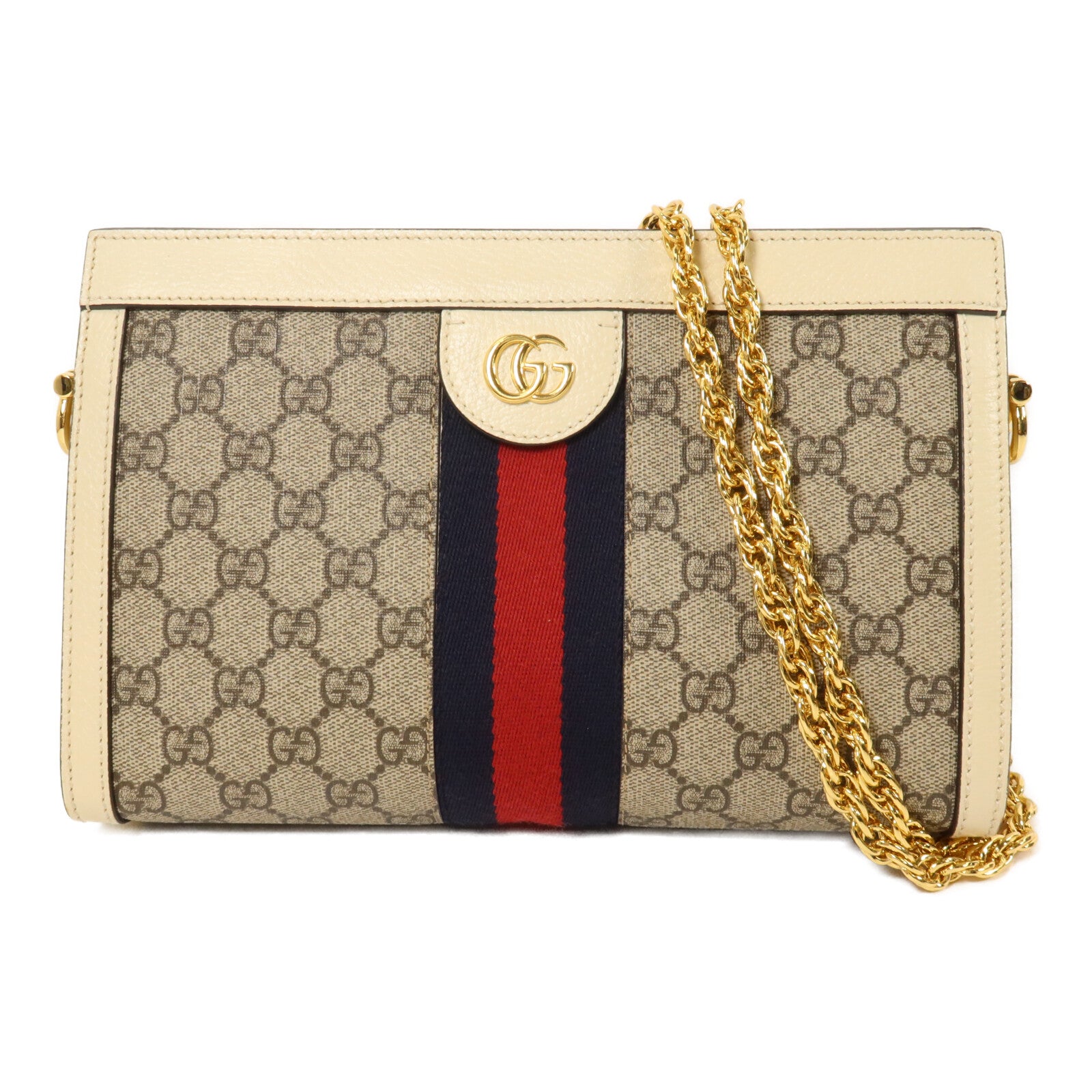 GUCCI 塗層帆布Ophidia GG Small鏈帶肩背袋