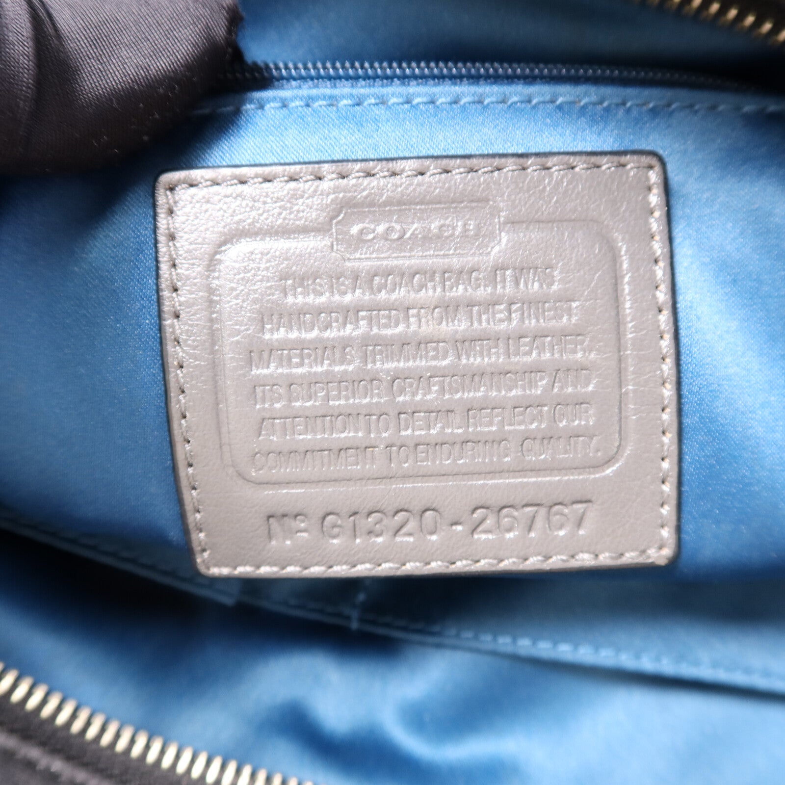 COACH 帆布Tote Bag銀扣肩背袋