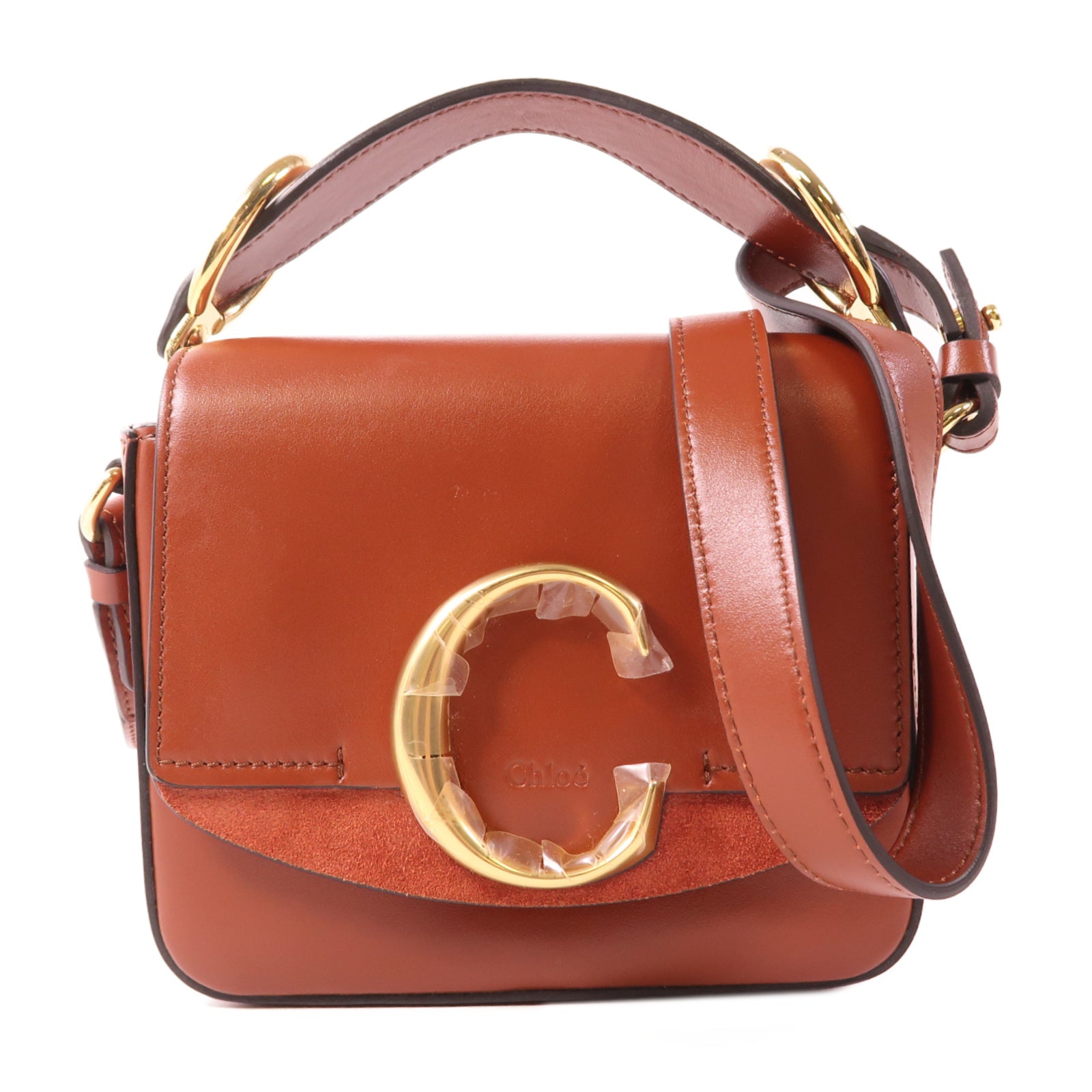 Chloe 【激減優惠】牛皮皮革Chain Shoulder金扣手挽肩背兩用袋
