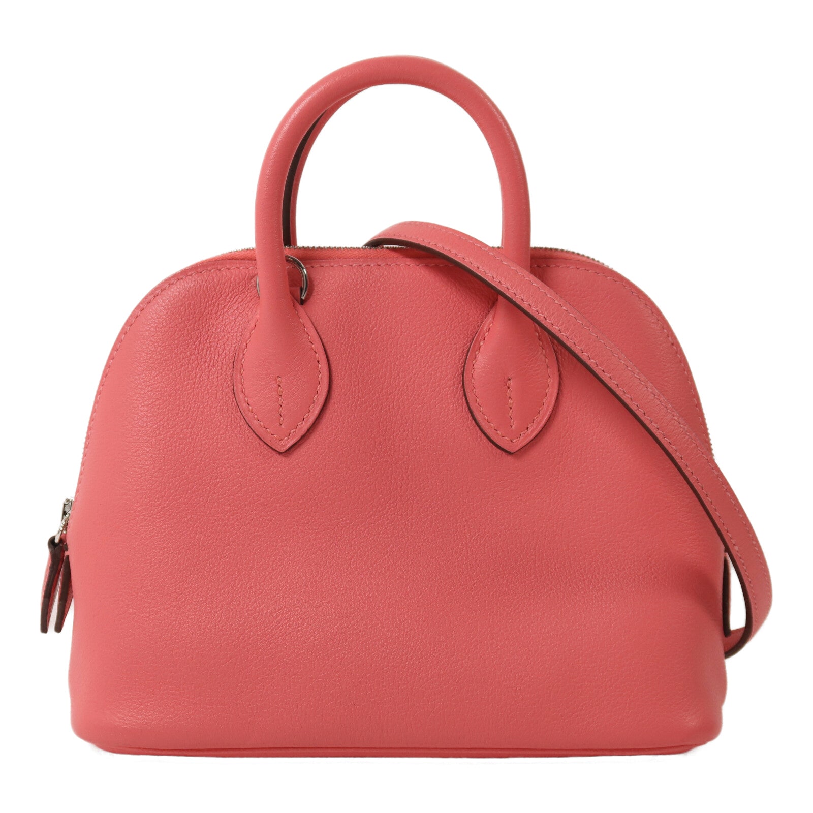 HERMES Evercolor皮革Mini Bolide 1923手挽肩背兩用袋Rose Azalee