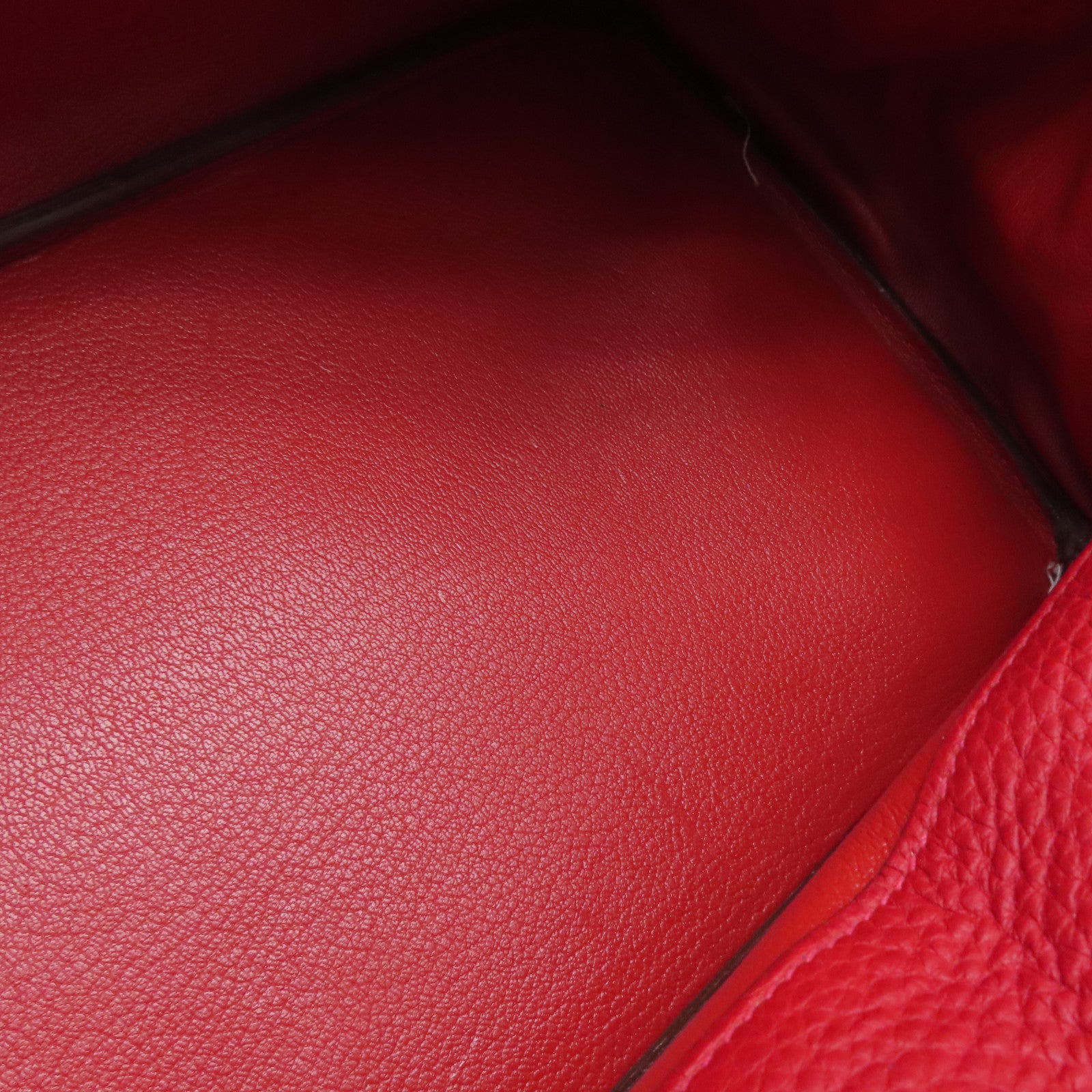 HERMES Clemence皮革Shoulder Birkin銀扣肩背袋紅色