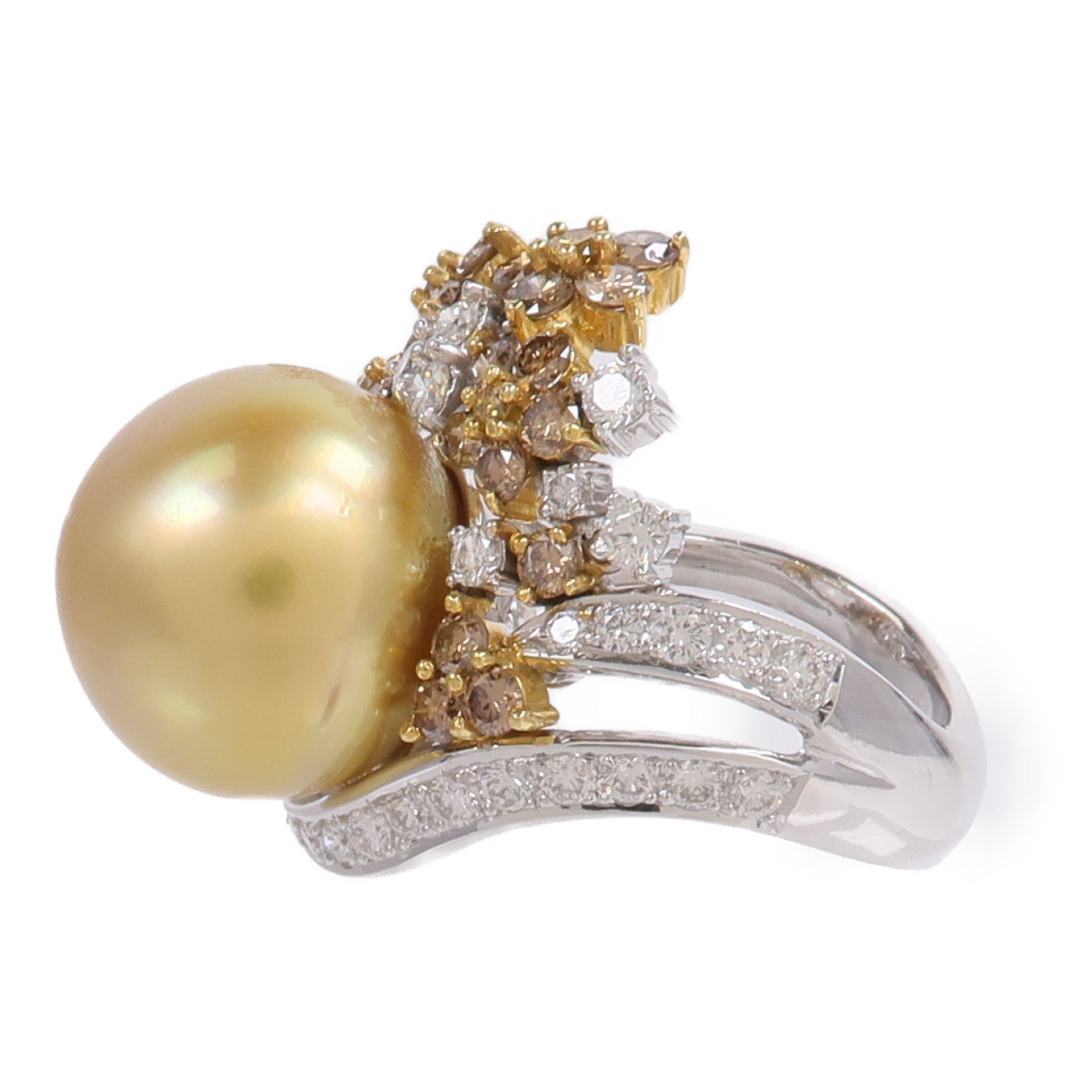 JEWELRY 18K白金/黃金Diamond Pearl Ring珍珠/鑽石戒指