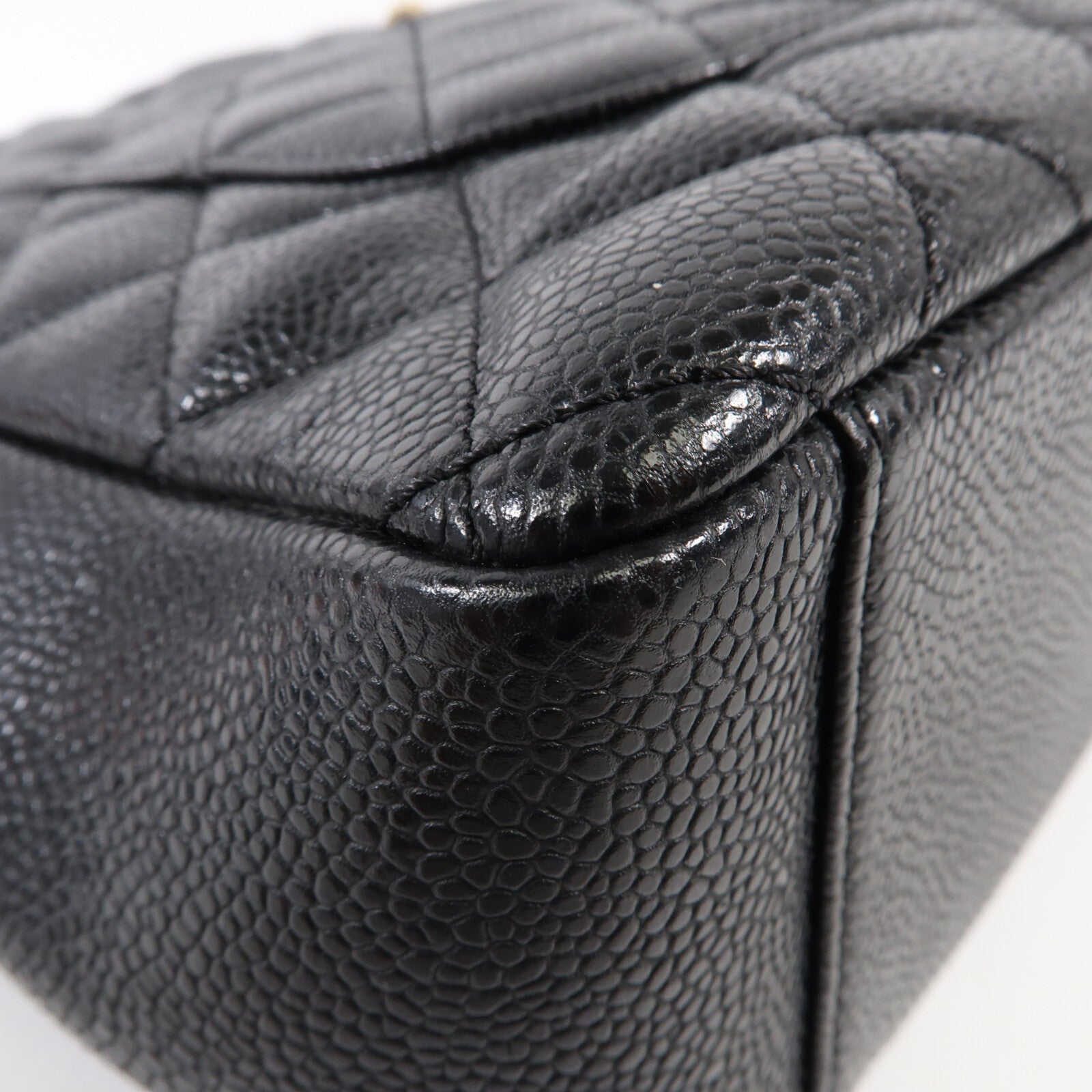 CHANEL 牛皮皮革Shoulder Bag 金扣鏈帶肩背袋