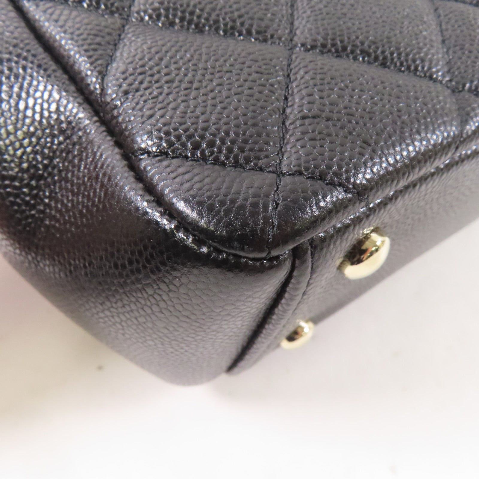 CHANEL 牛皮皮革2 Way Shoulder Bag金扣手挽肩背兩用袋黑色