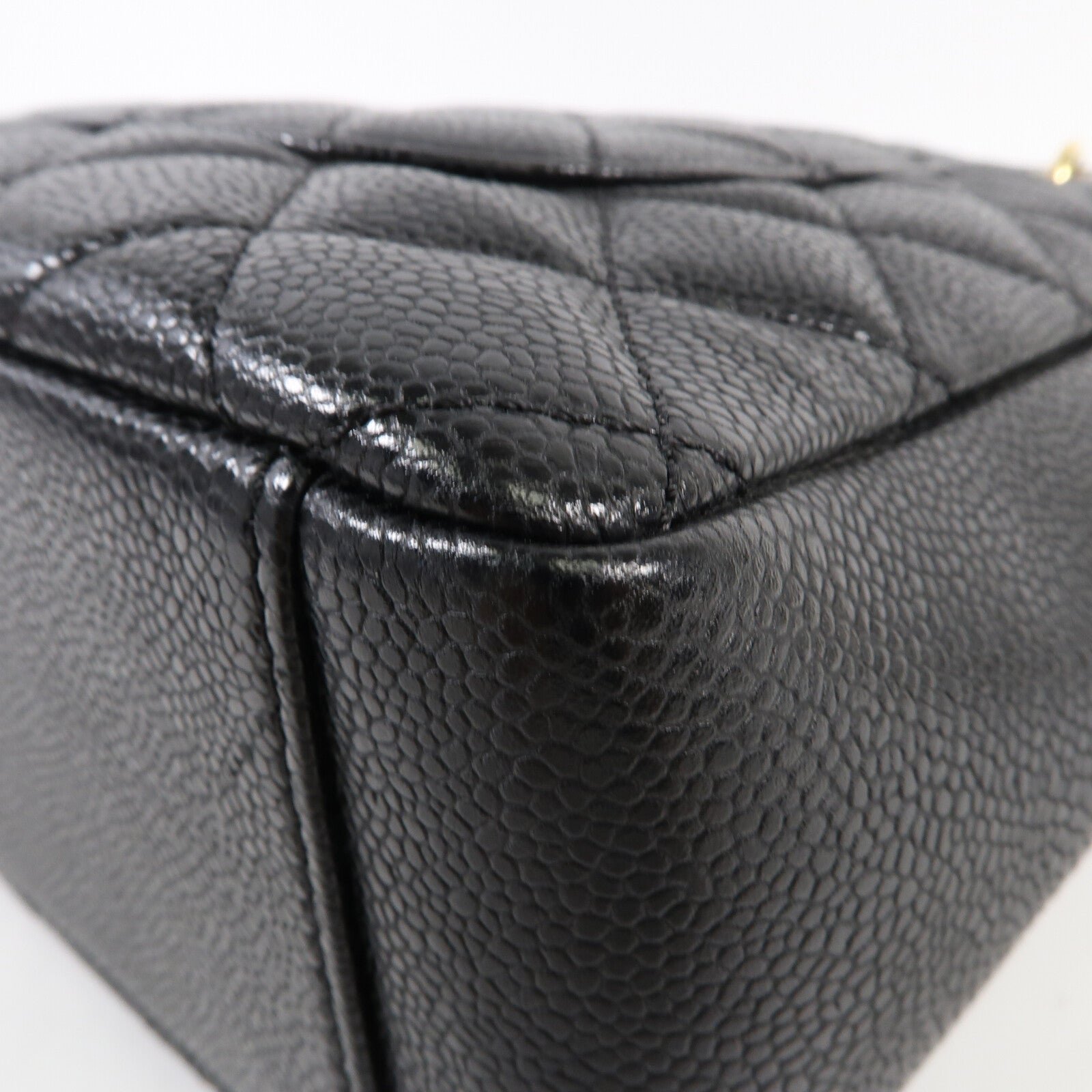 CHANEL 牛皮皮革Shoulder Bag 金扣鏈帶肩背袋