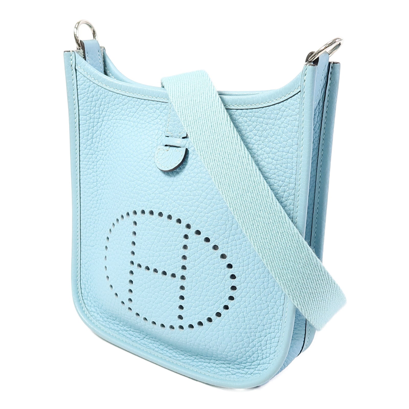 HERMES Evelyne TPM肩背袋Bleu Atoll