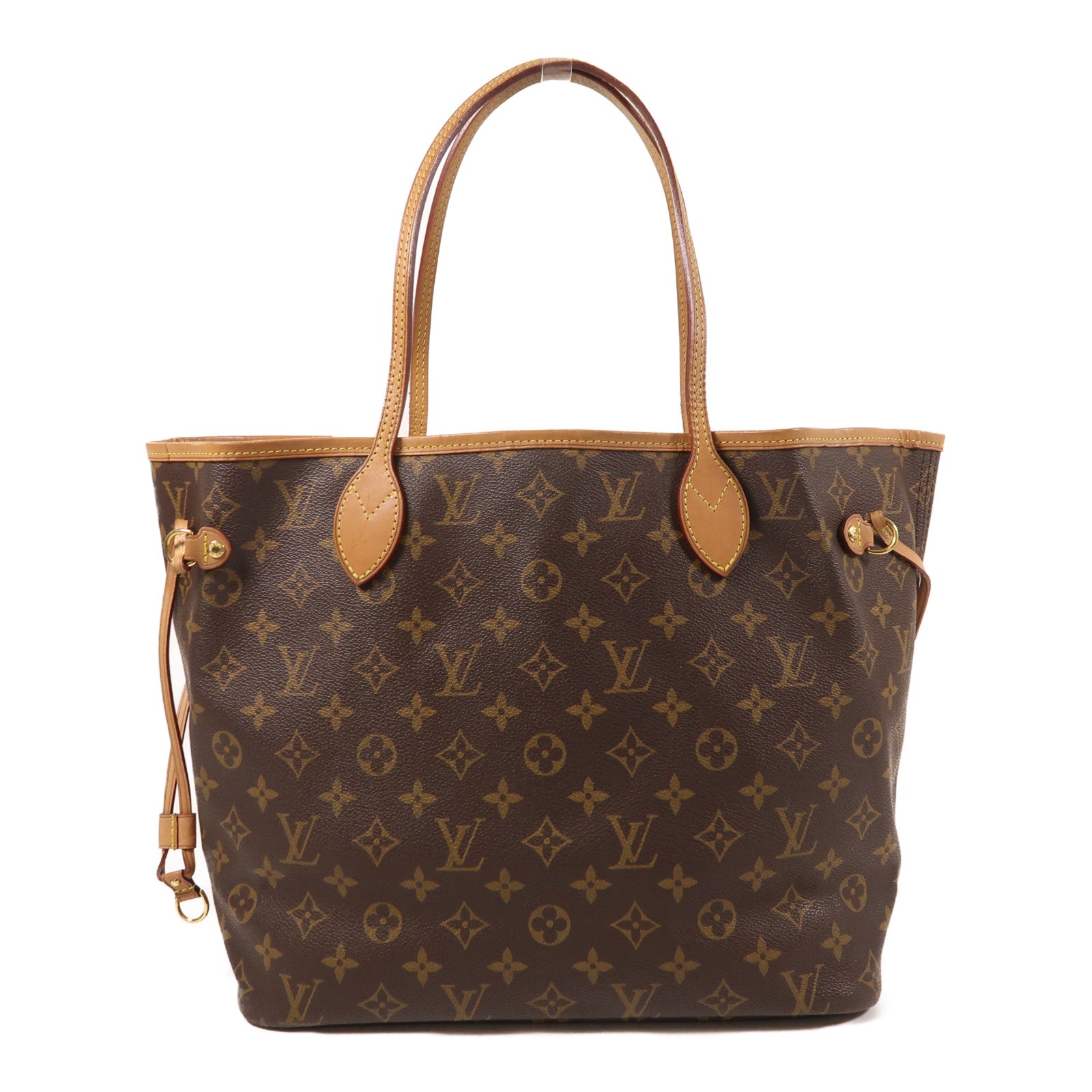 LOUIS VUITTON Monogram Neverfull MM金扣手挽袋