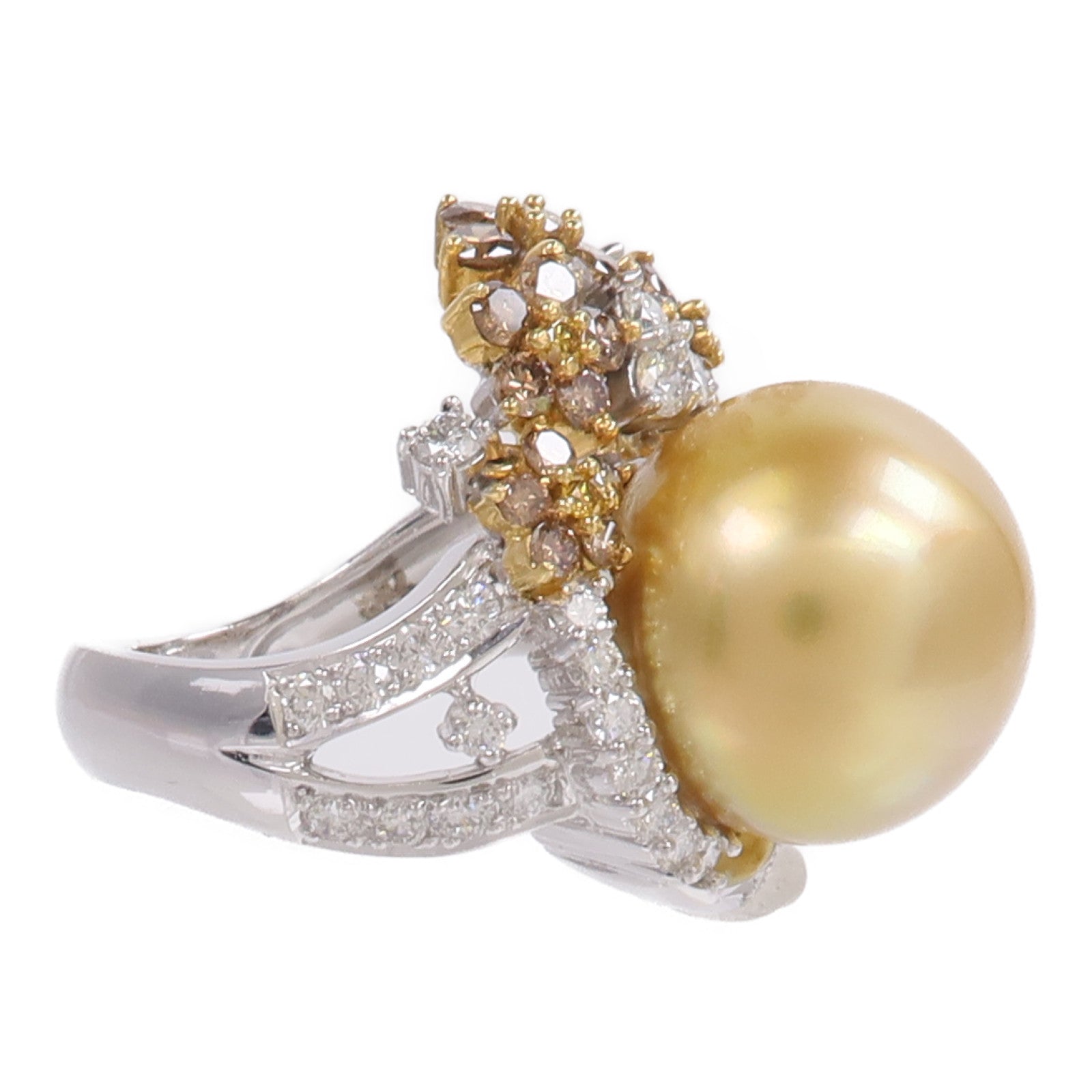 JEWELRY 18K白金/黃金Diamond Pearl Ring珍珠/鑽石戒指