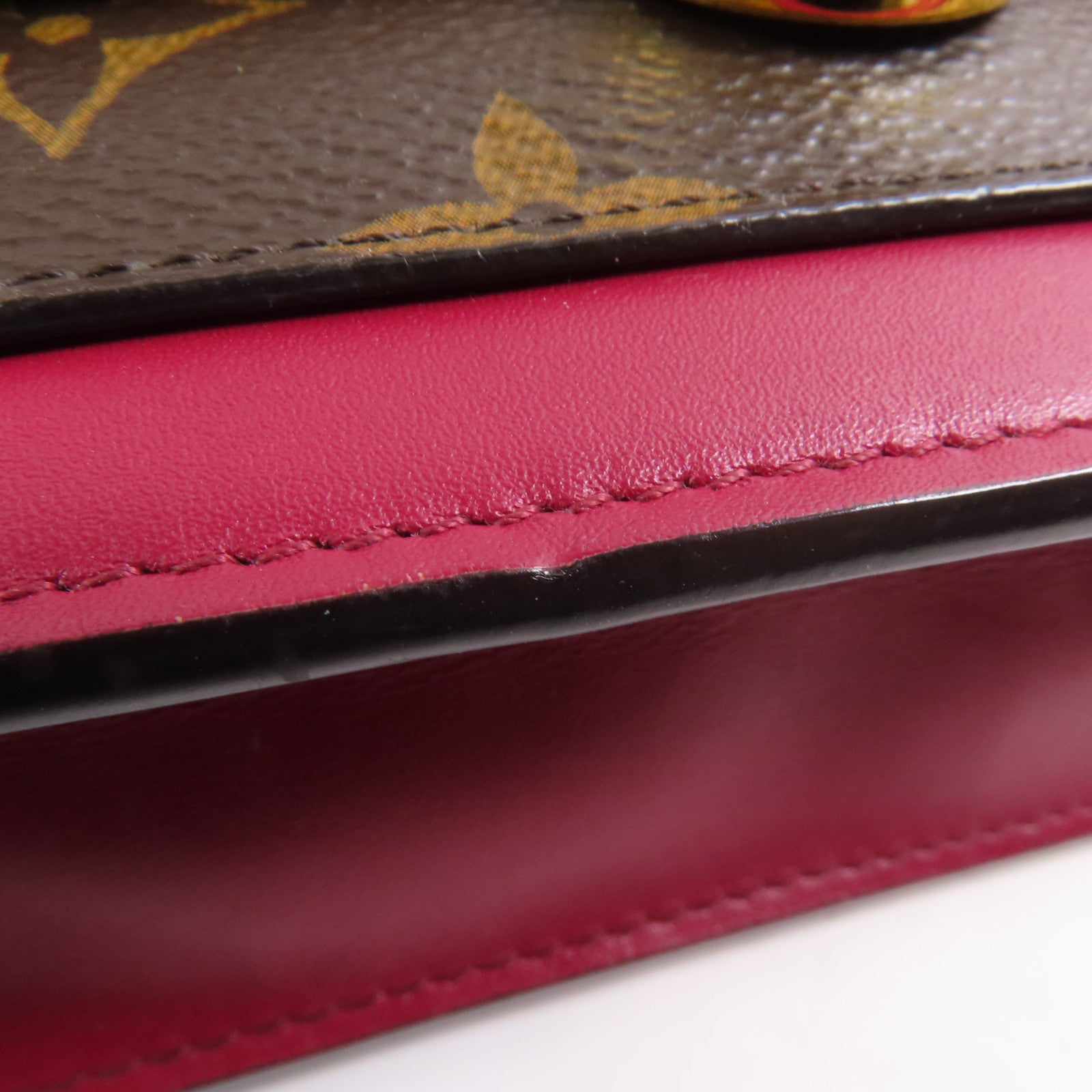 LOUIS VUITTON Monogram Flore Chain Wallet金扣鏈帶肩背袋