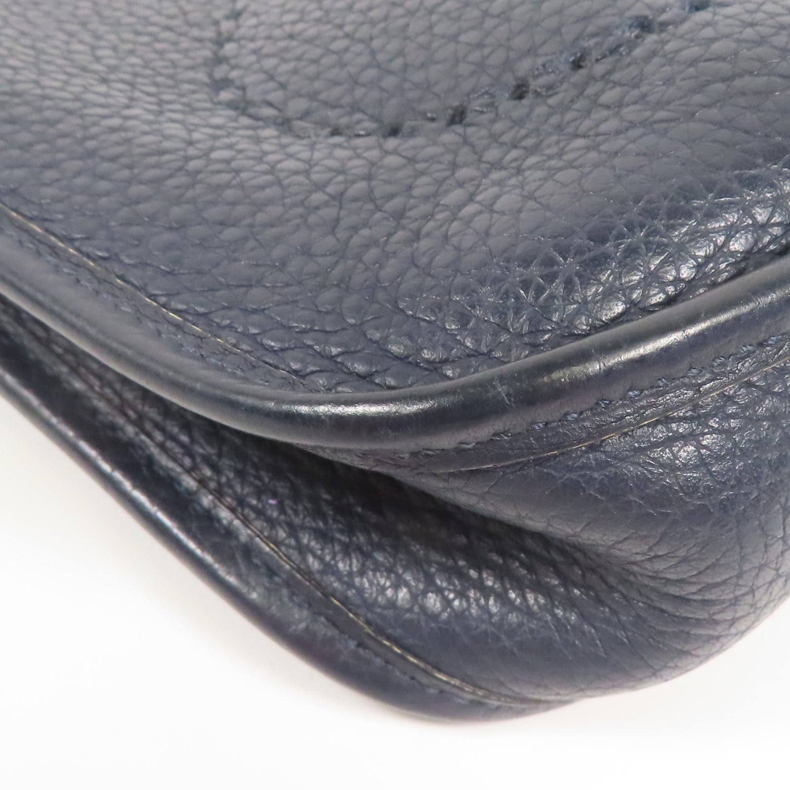 HERMES Clemence皮革Evelyne TPM銀扣肩背袋Bleu Ocean