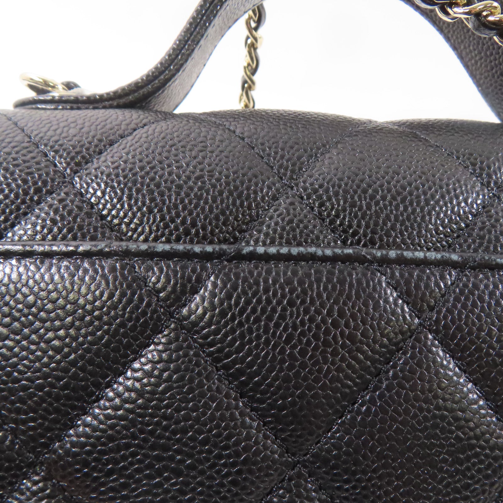 CHANEL 牛皮皮革2 Way Shoulder Bag金扣手挽肩背兩用袋黑色