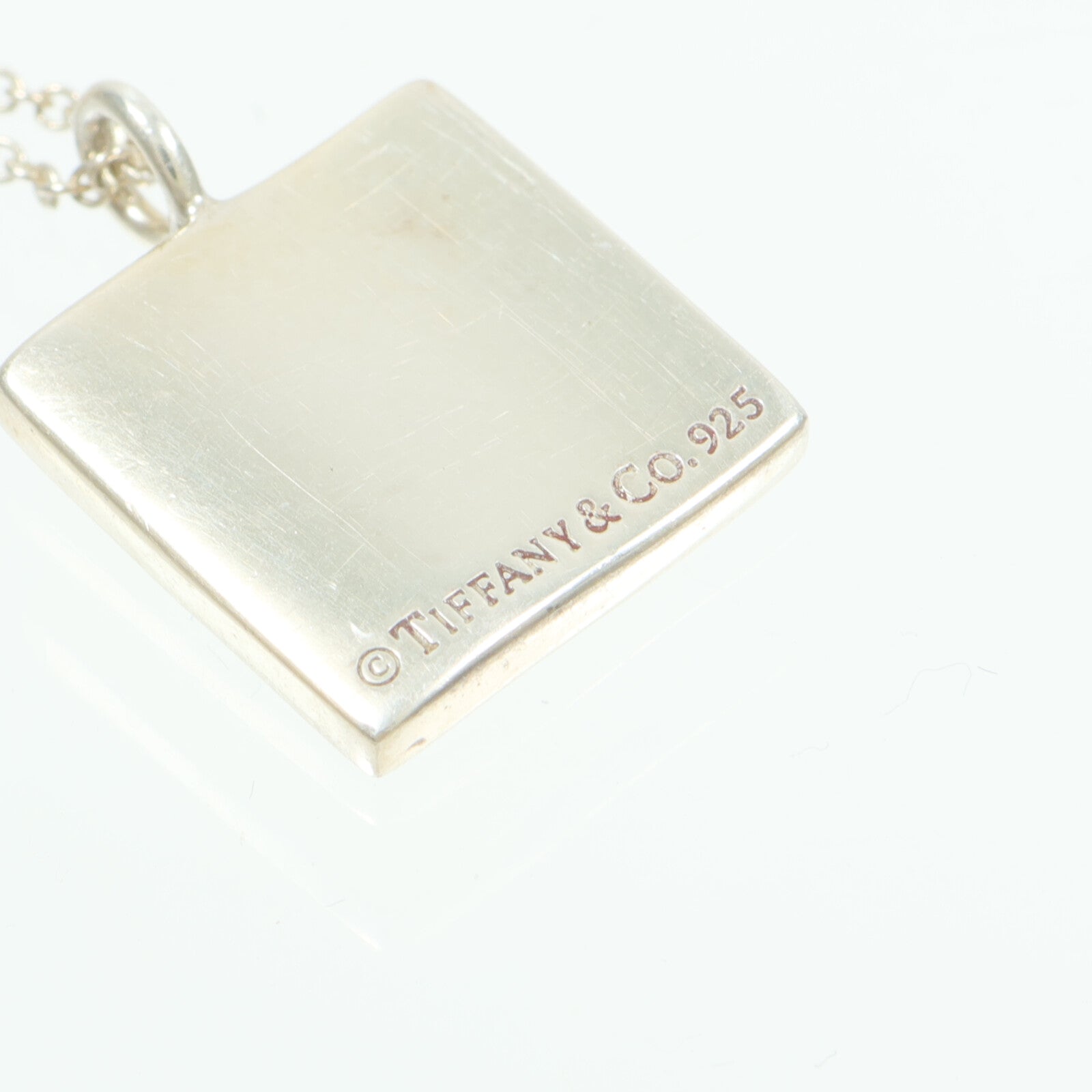 TIFFANY＆CO 925純銀Square Pendant Necklace項鍊