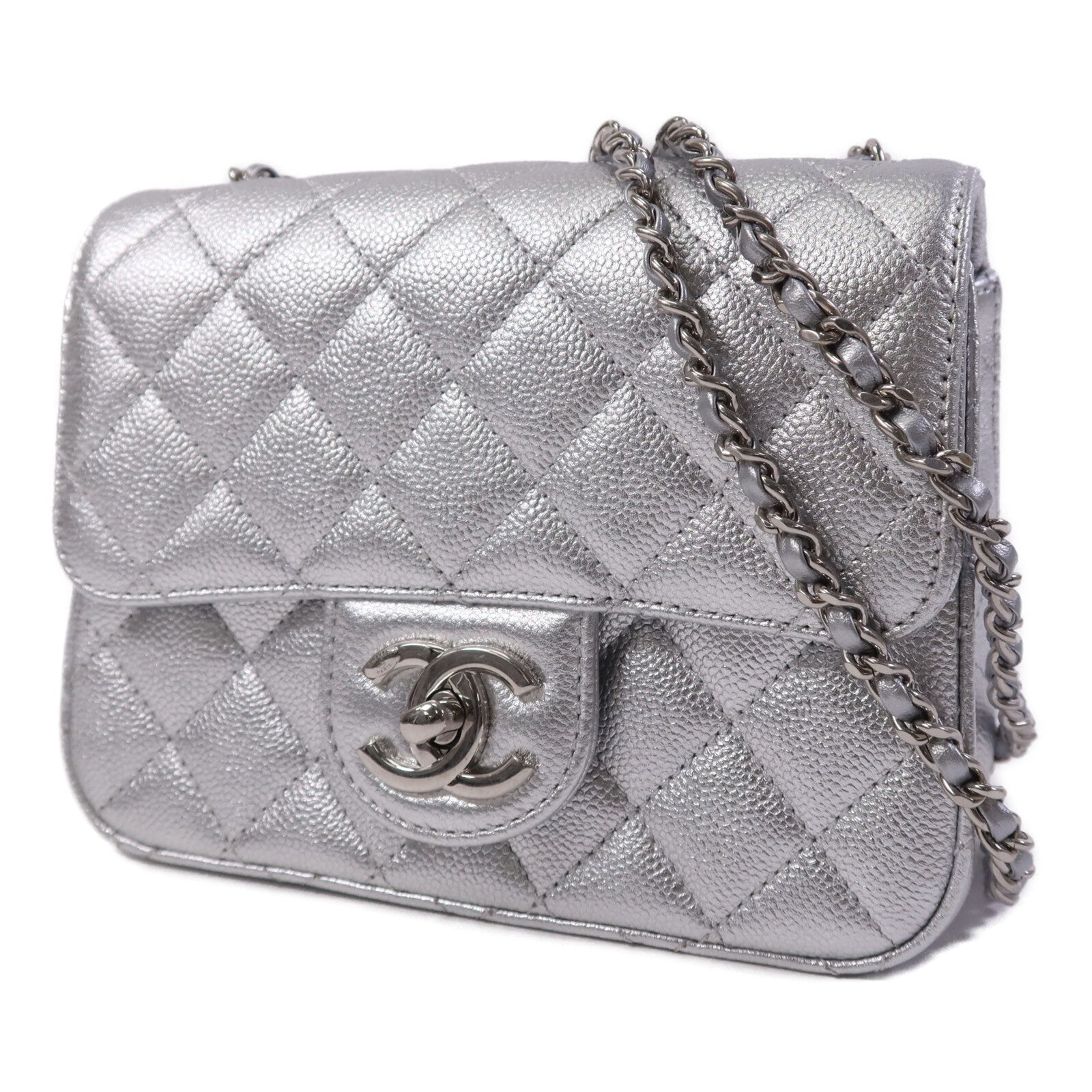 LOUIS VUITTON 牛皮皮革Mini Classic 17銀扣鏈帶肩背袋
