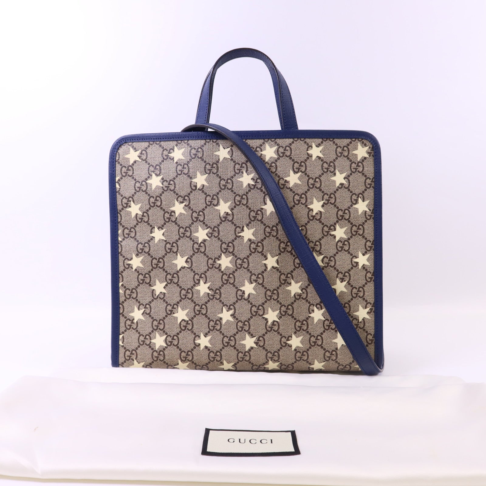 GUCCI 塗層帆布2 Way Shoulder Bag銀扣手挽肩背兩用袋